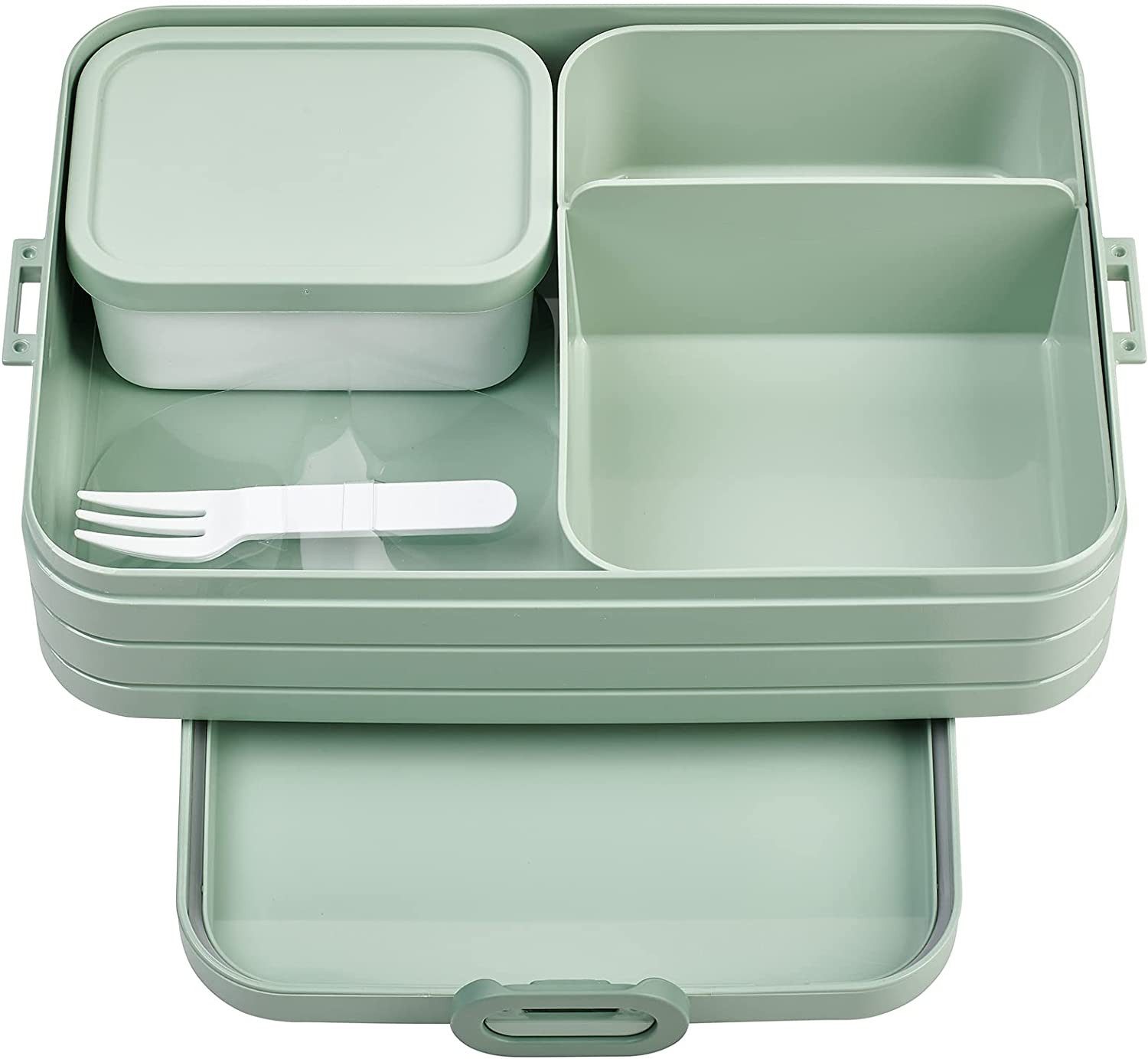 Mepal Lunchbox Lunchbox Take A Break Large, 1500 ml, mit Fächern für bis zu 8 Brote, Ideal für Mealprep, Nordic Sage Farbe