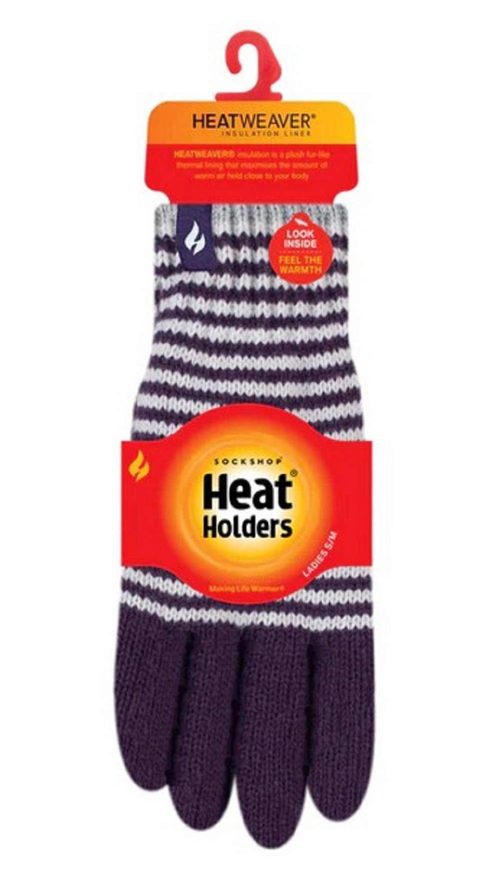 Heat Holders Strickhandschuhe Heat Holders OSLO Damen Handschuhe lila gestreift Thermohandschuhe