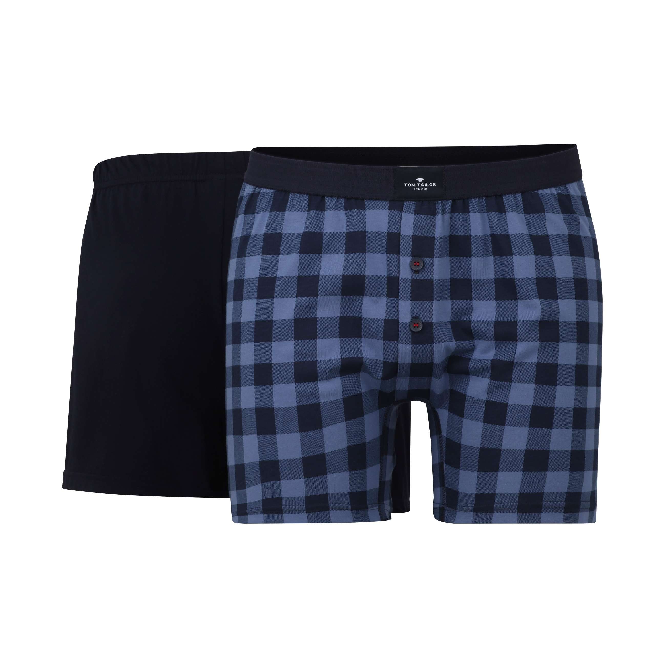 Boxershorts TOM TAILOR Herren Boxershort blau bedruckt 2er Pac