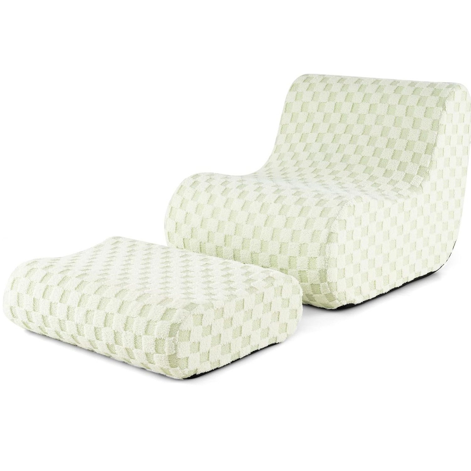 KOMFOTTEU Sitzsack Liegesofa-Set Sitzsackstuhl Bodenstuhl, mit Ottomane, für Schlafzimmer