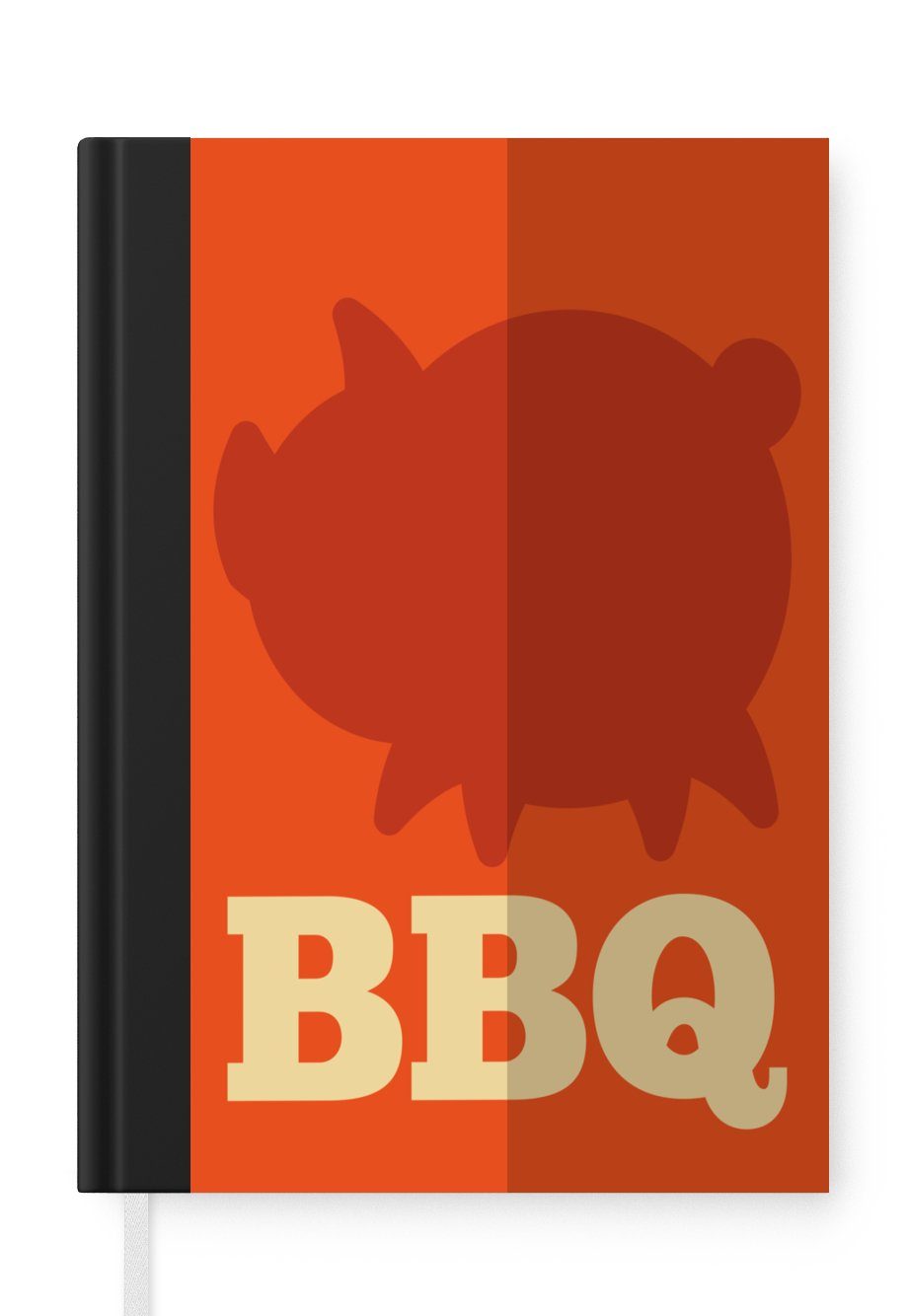 MuchoWow Notizbuch Barbecue Illustration mit einem Schwein, Journal, Merkzettel, Tagebuch, Notizheft, A5, 98 Seiten, Haushaltsbuch