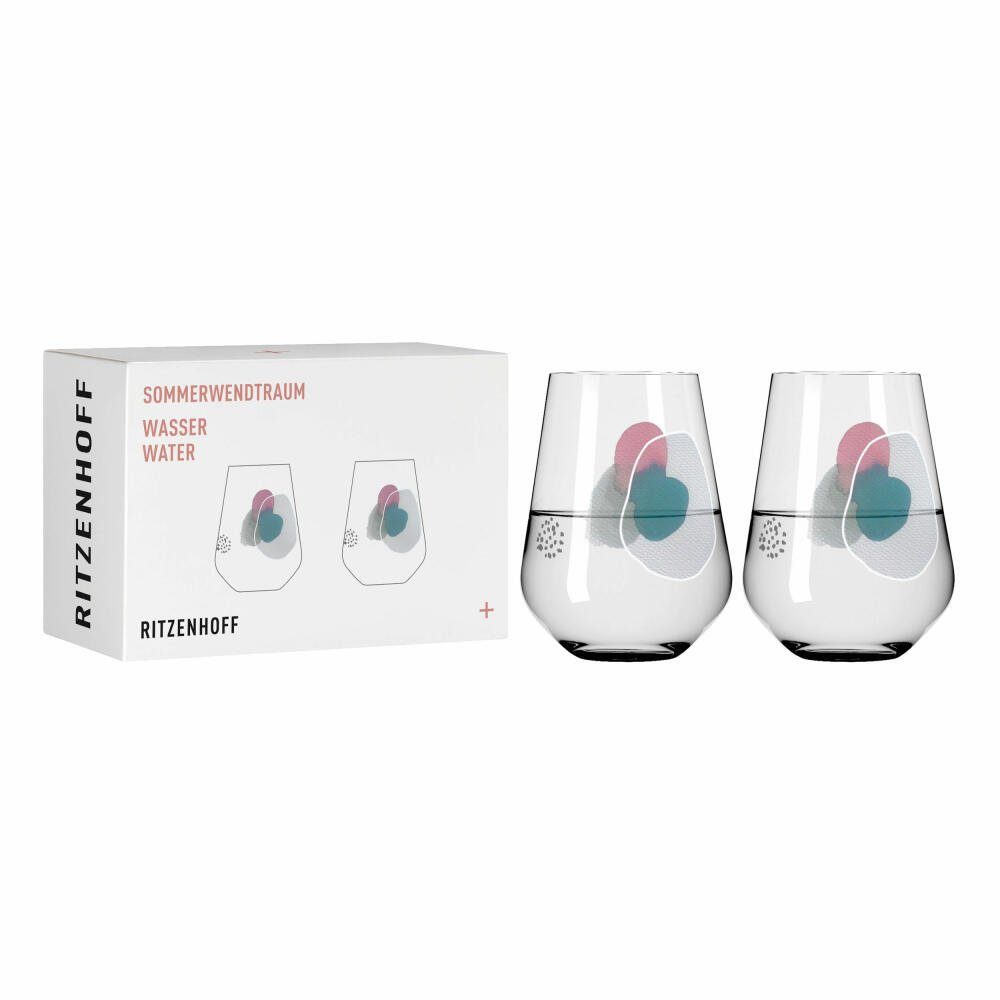 Ritzenhoff Becher Sommerwendtraum Wasser 2er-Set 001, Kristallglas, Made in Germany