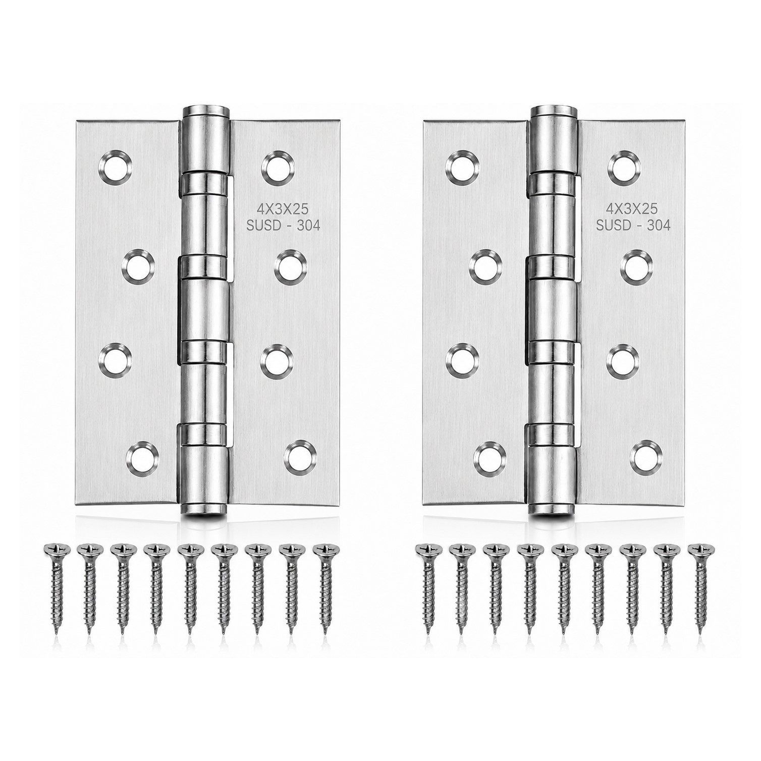 HOOZ Türbeschlag Scharniere Klappbar 304 Edelstahl 98mm – Kugelgelagert – 2er Set (Set, 2 St., 2 Scharniere inkl. Edelstahlschrauben), 315° Öffnungswinkel, Schwerlast-Ausführung, rostfrei, inkl. Schrauben