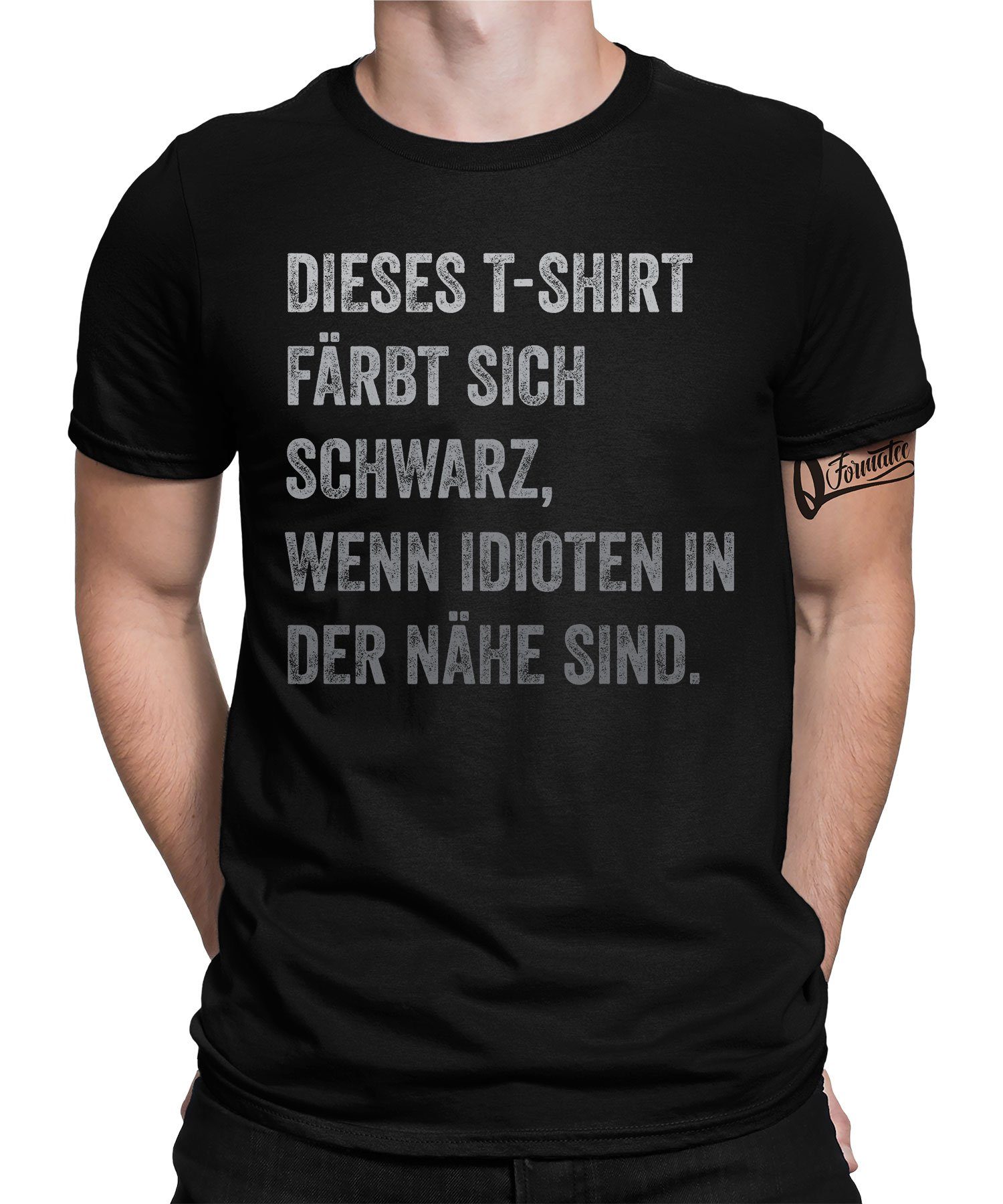 Quattro Formatee Kurzarmshirt Dieses T-Shirt Färbt sich Schwarz - Lustiger Spruch Statement Herren (1-tlg)