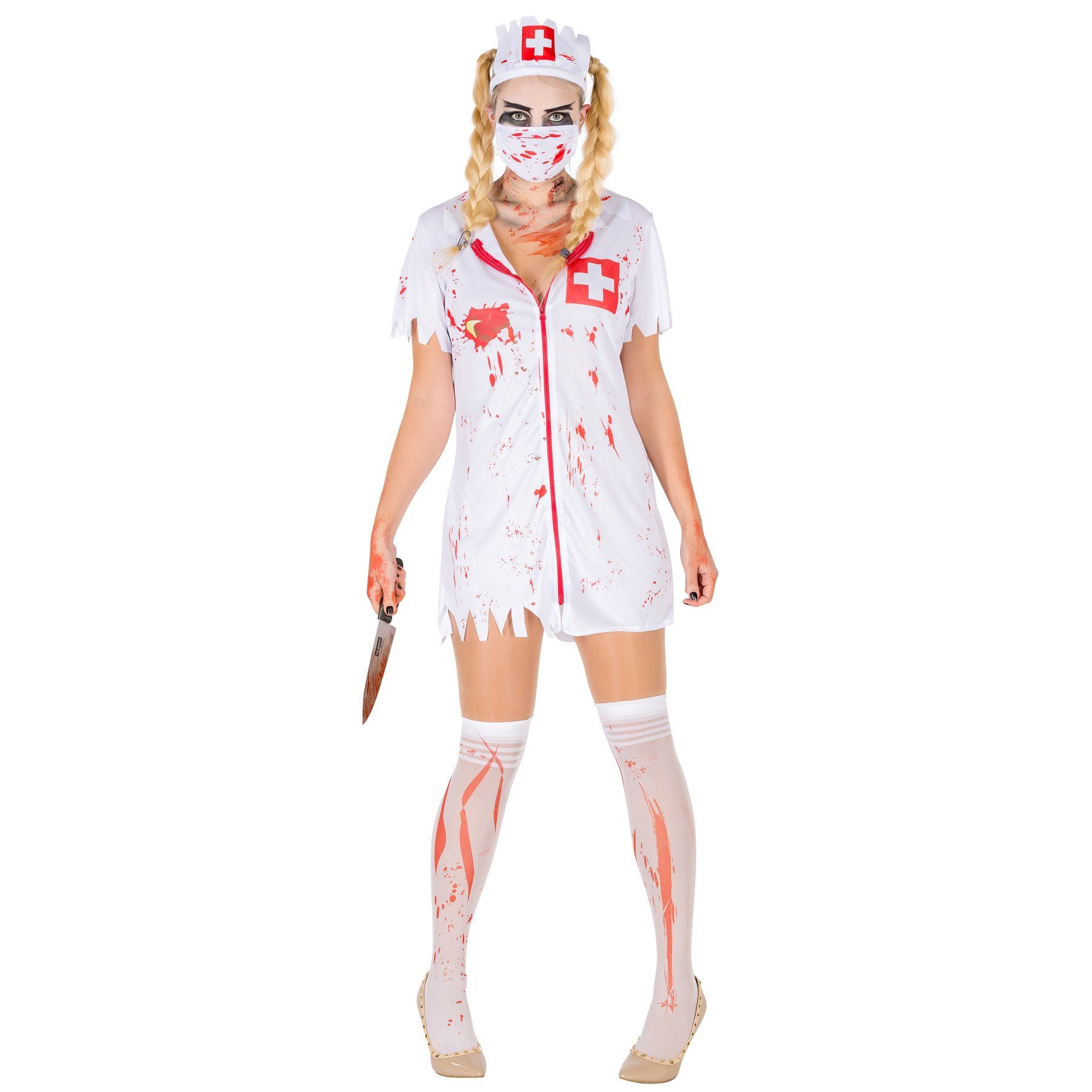 dressforfun Kostüm Frauenkostüm sexy Zombie Krankenschwester, Schönes Stretch-Kleid
