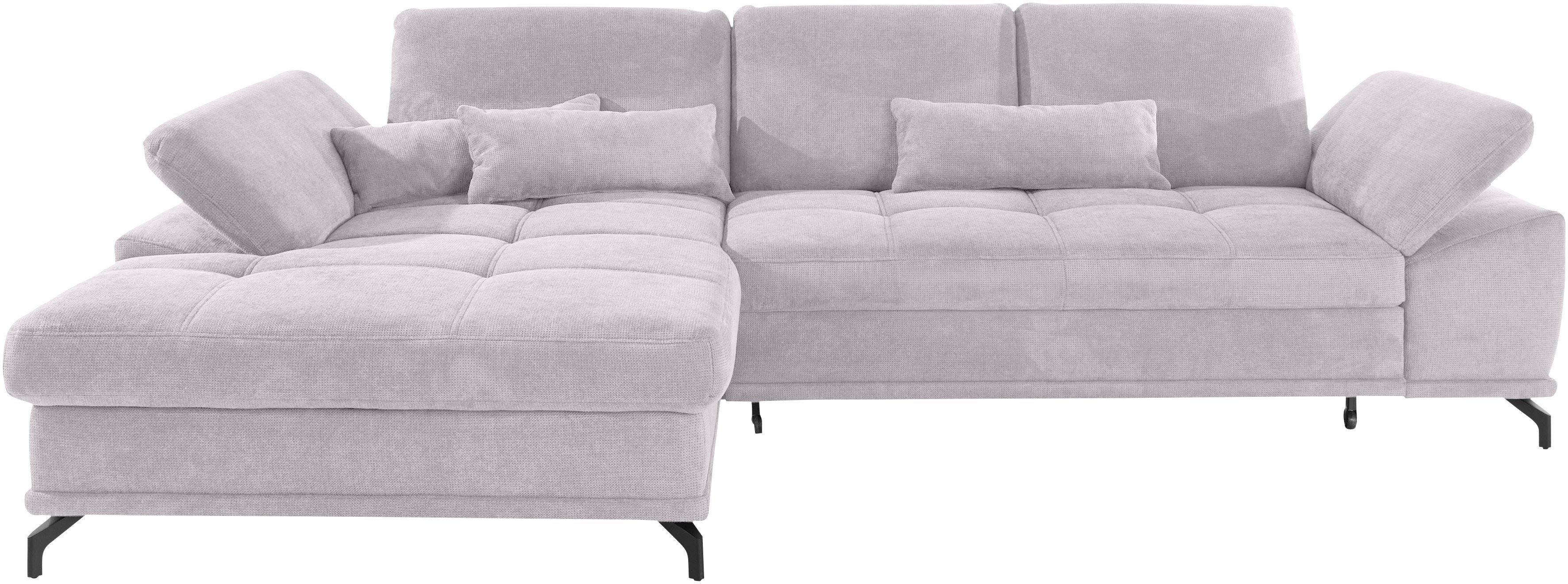 OTTO home Ecksofa Costello L-Form, B: 301cm, Sitztiefen & Armteilverstellung, Federkern, 3 Nierenkissen, optional Schlaffunktion & Bettkasten