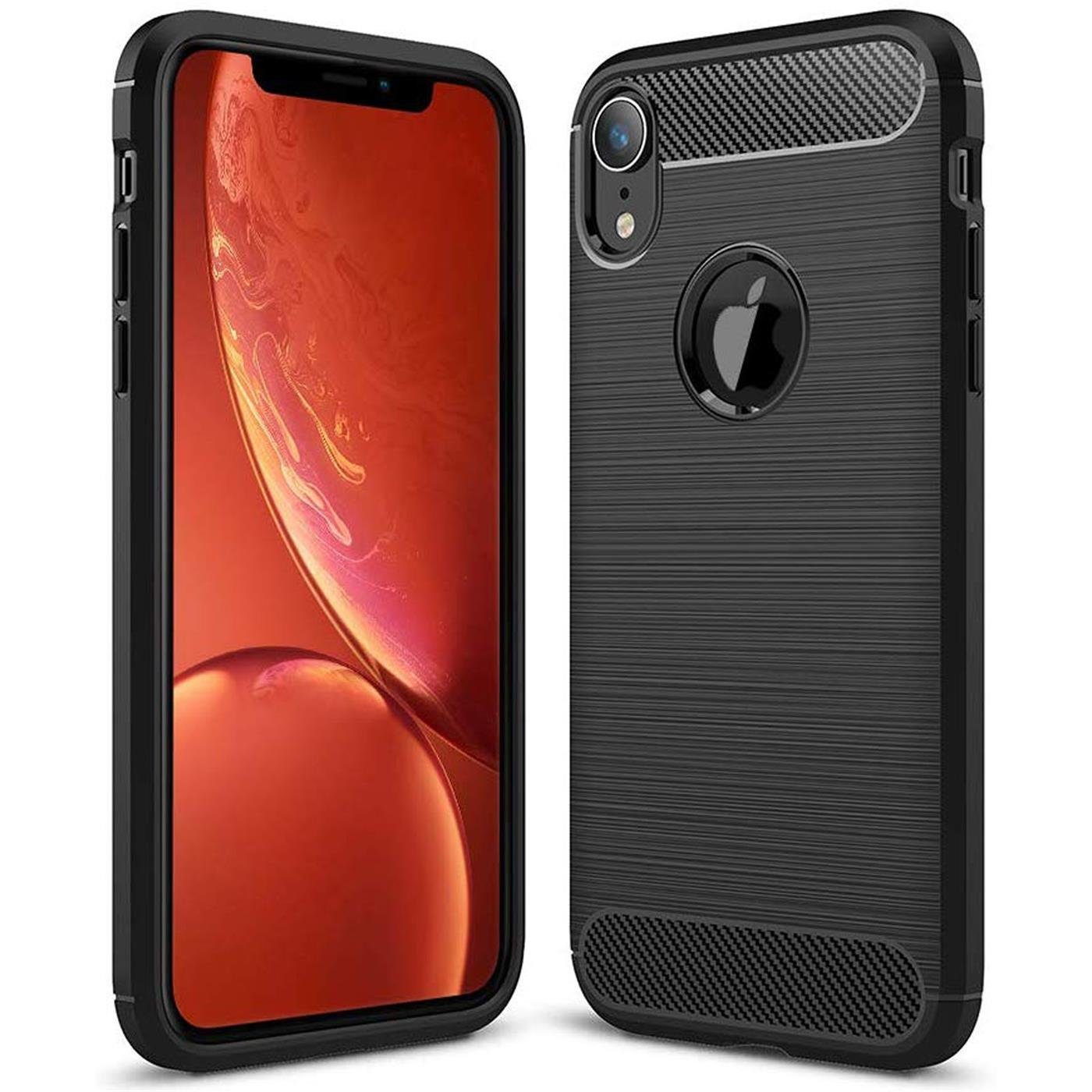 CoolGadget Handyhülle Carbon Handy Hülle für Apple iPhone XR 6,1 Zoll, robuste Telefonhülle Case Schutzhülle für iPhone XR Hülle