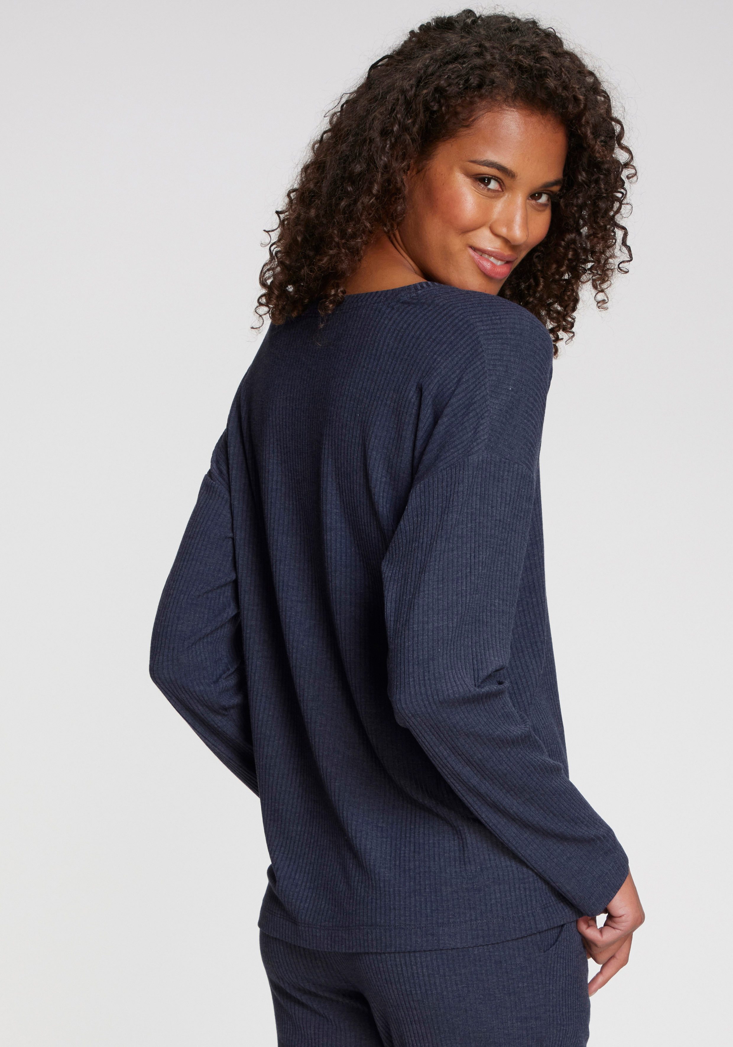 s.Oliver Pyjamaoberteil aus weicher Rippqualität