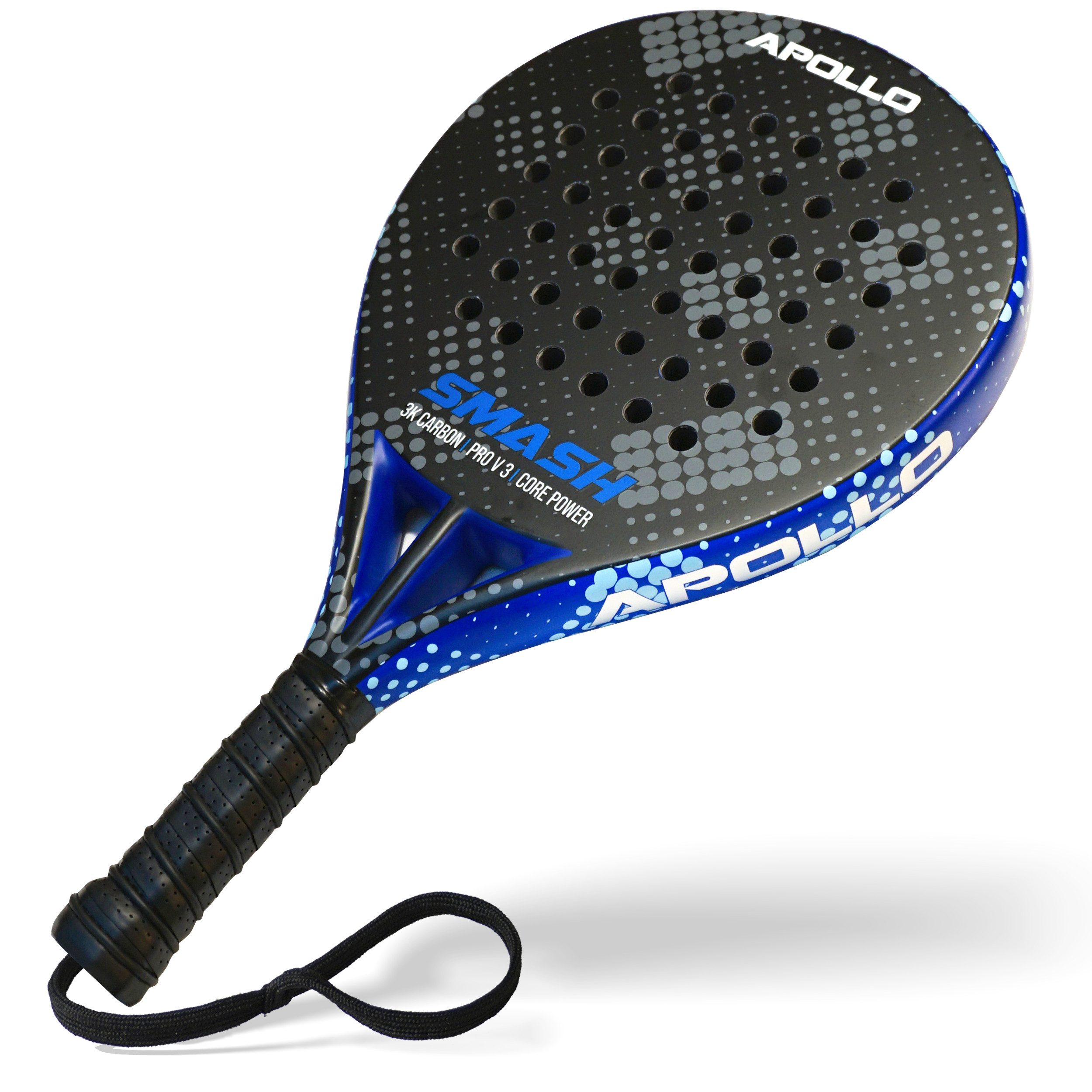 Apollo Tennisschläger Carbon Padelschläger für Anfänger und Fortgeschrittene, Damen & Herren, stabile Konstruktion durch hochwertiges 3K Carbon