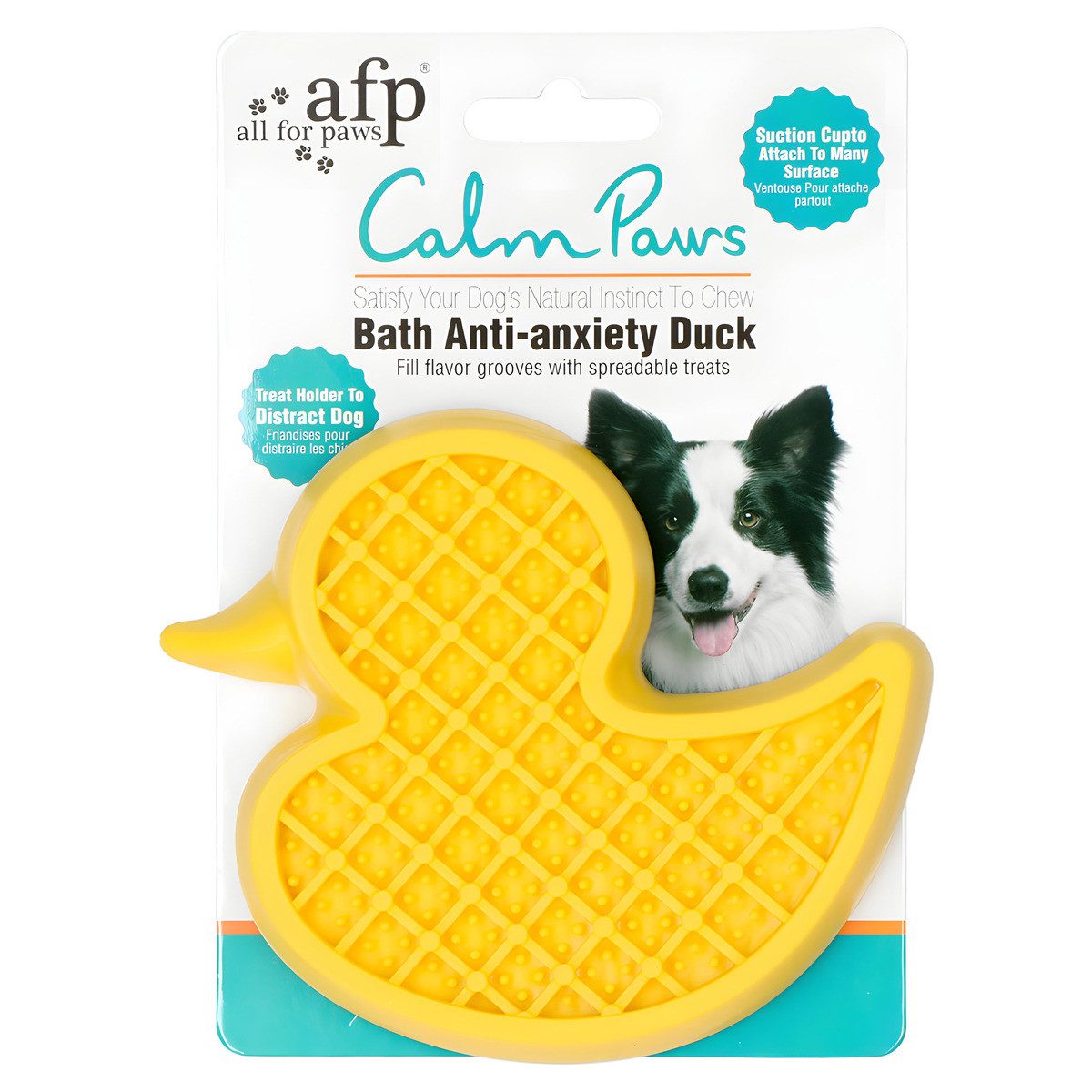 Antischlingnapf Calm Paws Leckmatte Ente gelb für Hunde