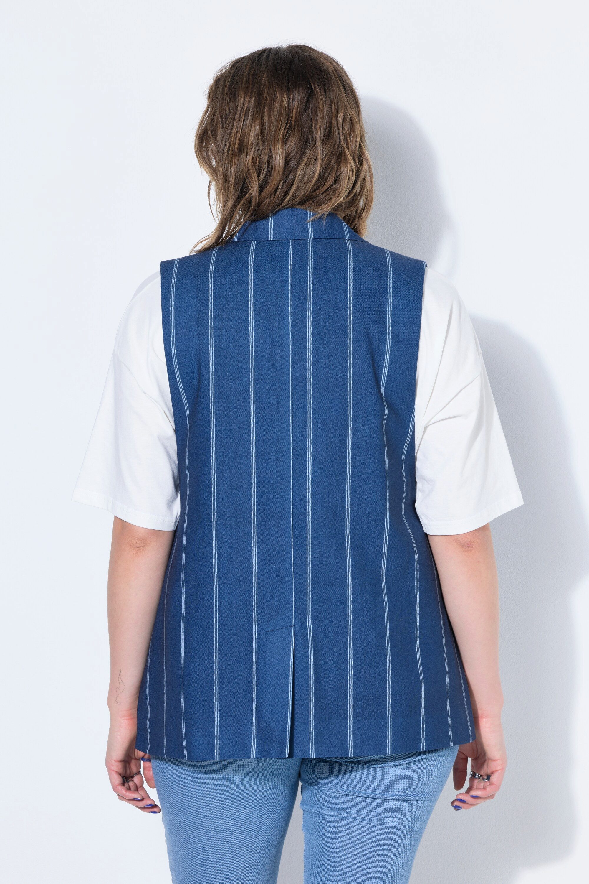 Studio Untold Steppweste Blazerweste A-Shape Nadelstreifen