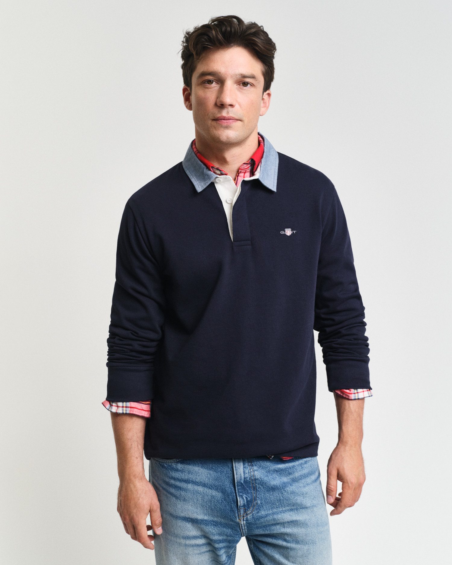 Gant Langarm-Poloshirt REG CHAMBRAY HEAVY RUGGER günstig online kaufen