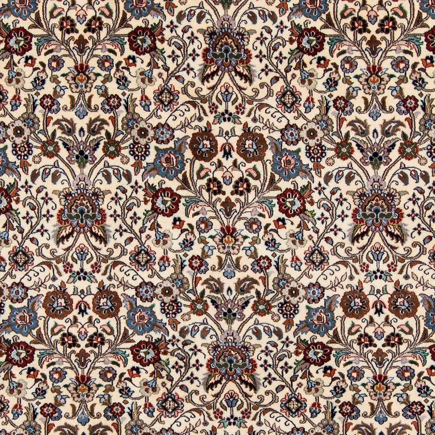 mit Blumenmuster rechteckig, cm, morgenland, Höhe: Wollteppich Zertifikat 10 290 x Moud Beige mm, Unikat 201