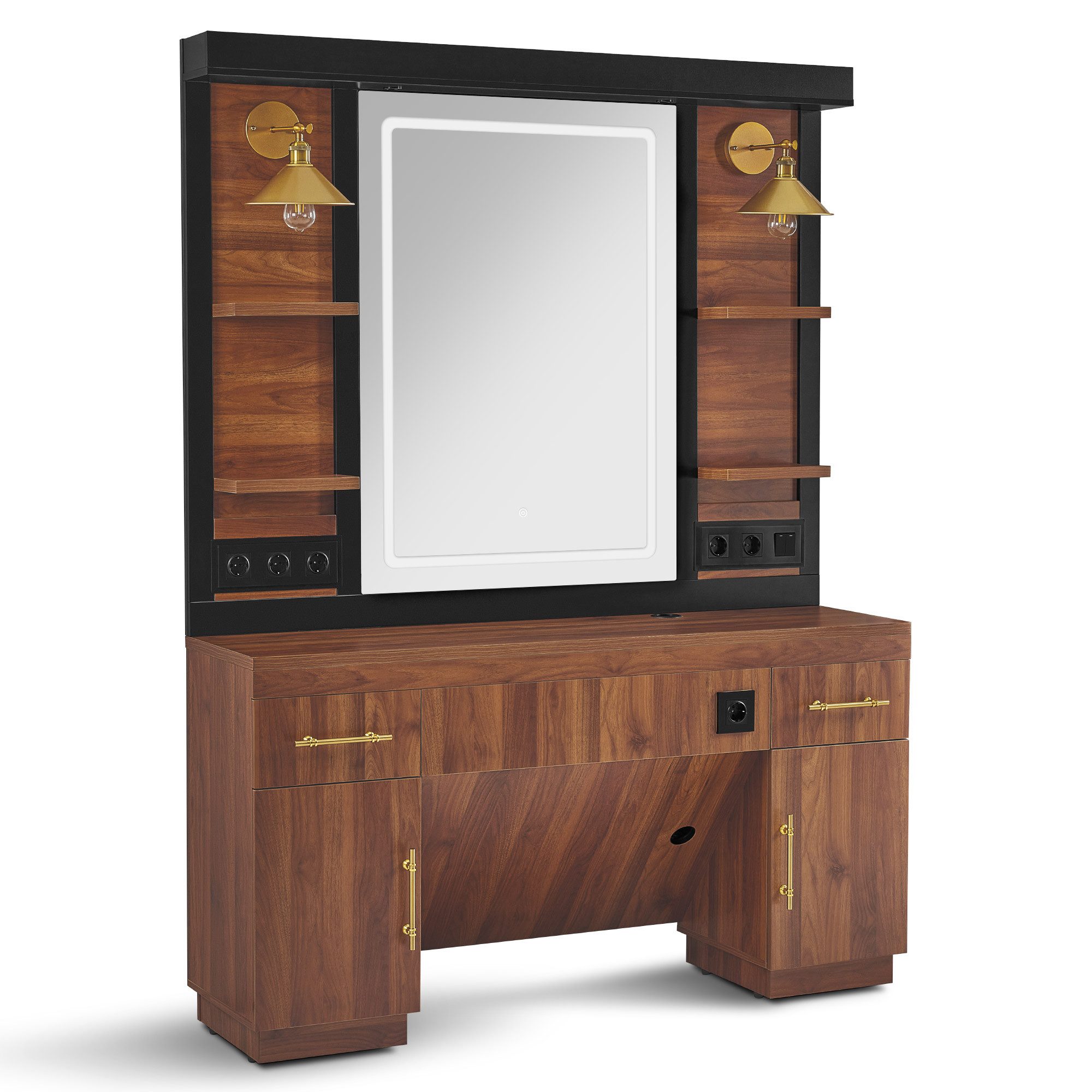 Barberpub Spiegelschrank BarberPub Friseurplatz mit Ablagen günstig online kaufen