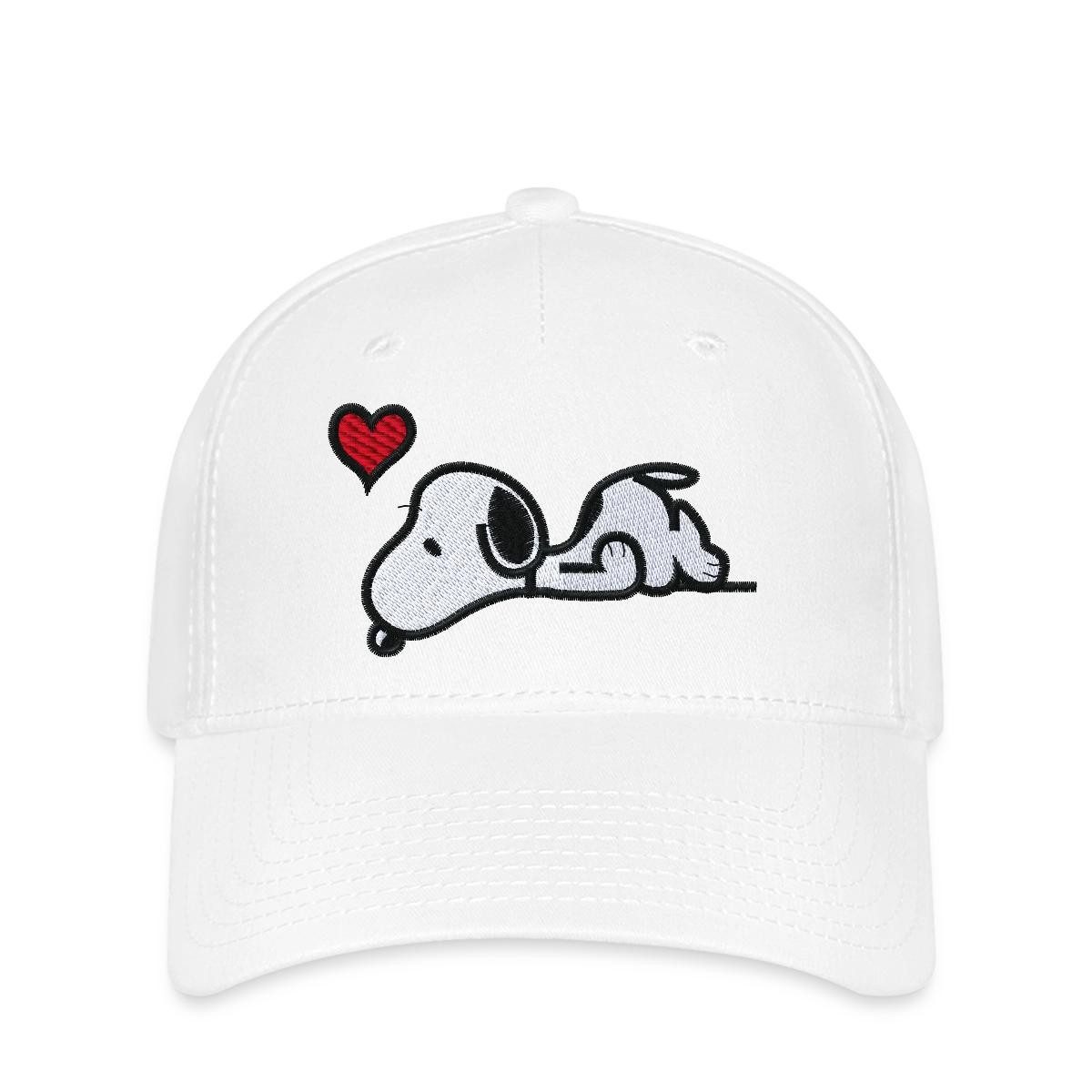 Spreadshirt Baseball Cap Peanuts Snoopy Liebe Herz Love Stick Geschenkidee Flexfit Cap (1-St)