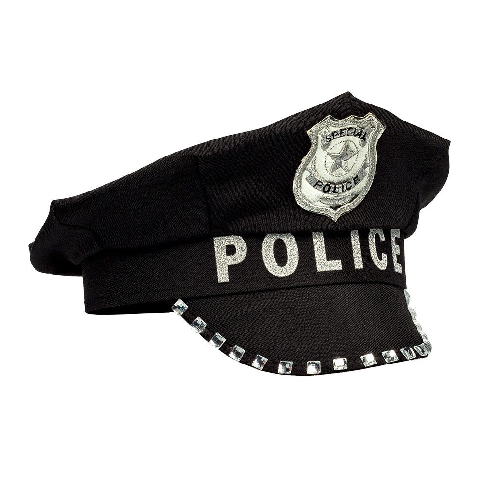 Kostüm Polizei Mütze Police Chief, Schwarz