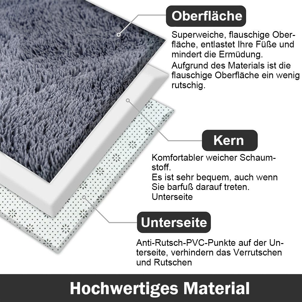 NUODWELL Hochflor-Teppich Hochflor Teppich, Waschbar Anti-Rutsch günstig online kaufen