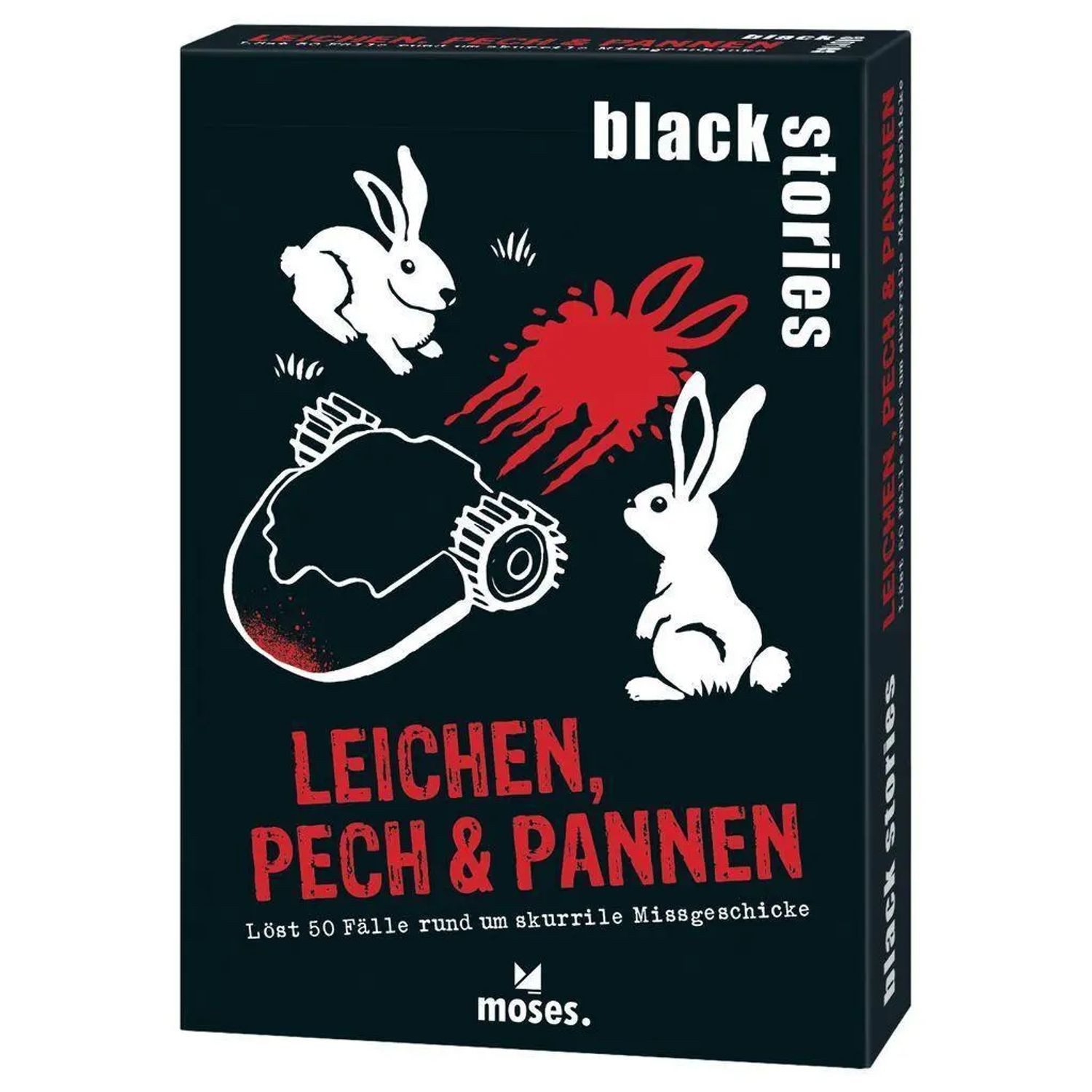 Moses. Verlag Spiel black stories Leichen, Pech & Pannen