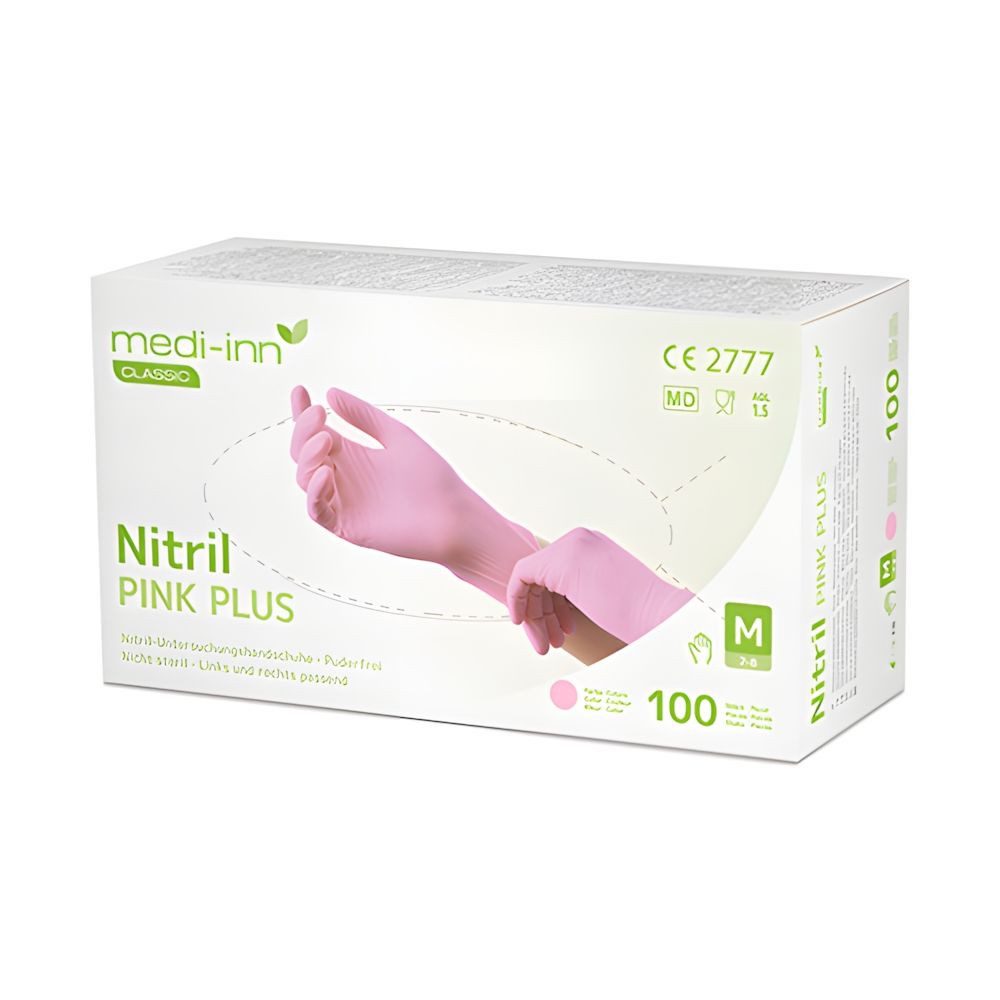 Medi-Inn Einweghandschuhe 1000x Classic Handschuhe Nitril puderfrei pink Pink Plus Größe M