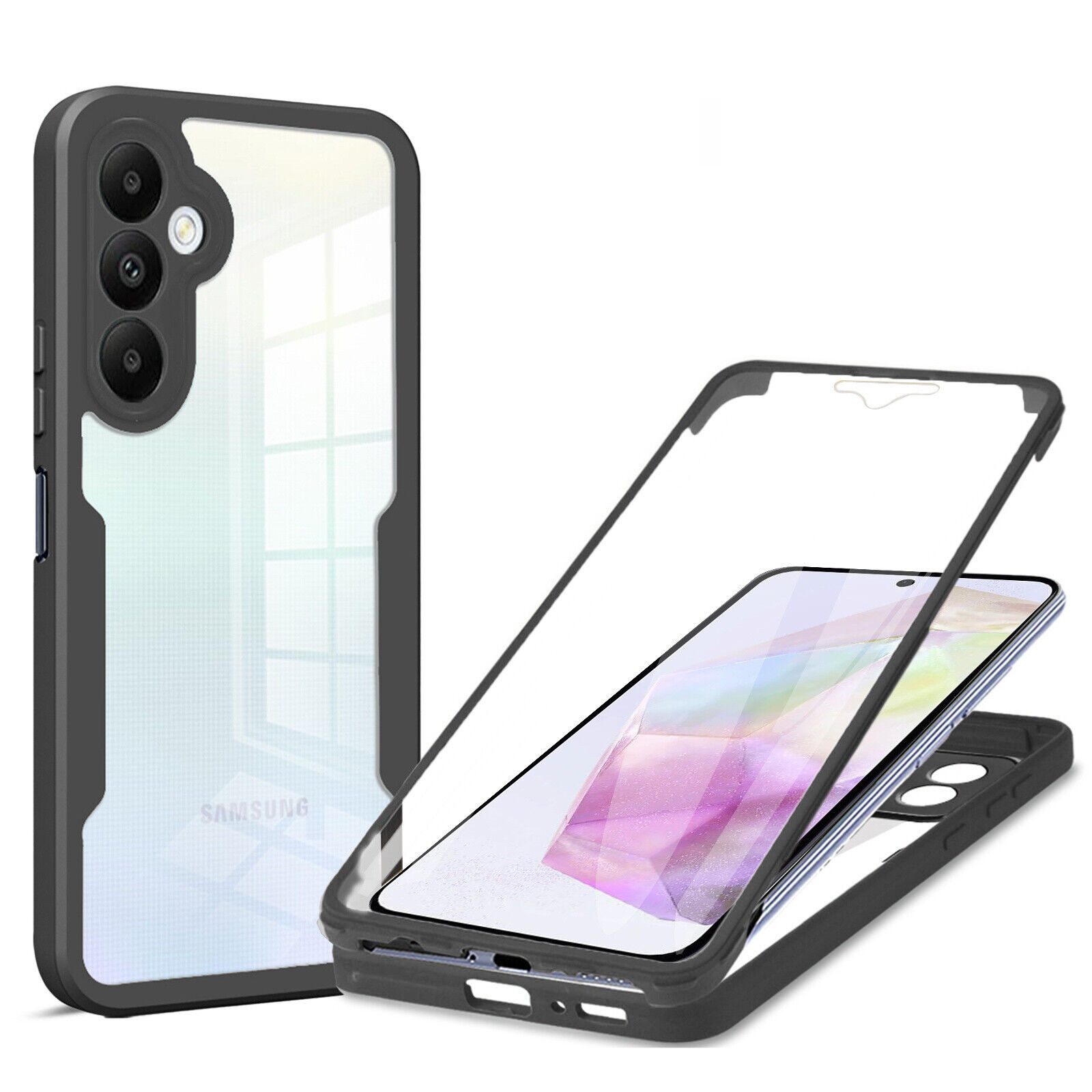 betterfon Handyhülle für Samsung A35 2-teiliges 360° TPU Schutzcase, Vollschutz Case mit integriertem Displayschutz und klarer Sicht