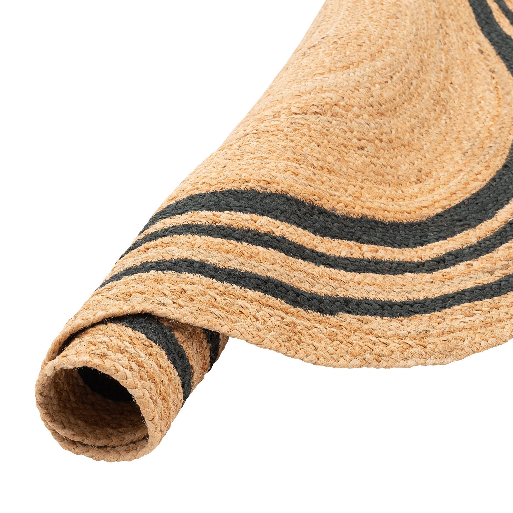 Pergamon Sisalteppich Naturfaser Teppich Jute Salsa Streifen Rund, Rund, Höhe: 8 mm – Bild 4 von 5