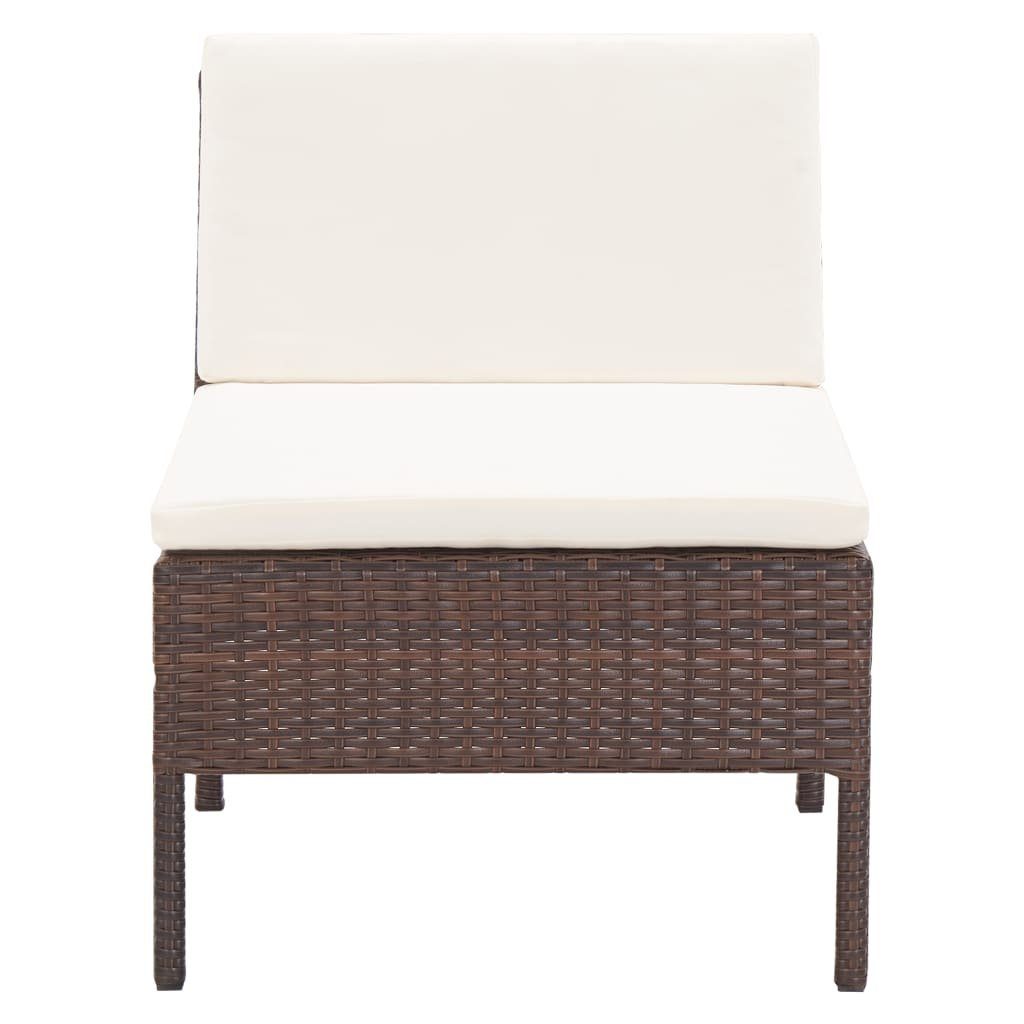 Gartenlounge-Set vidaXL Rattan Braun, Poly 6-tlg. Auflagen mit Garten-Lounge-Set (6-tlg)