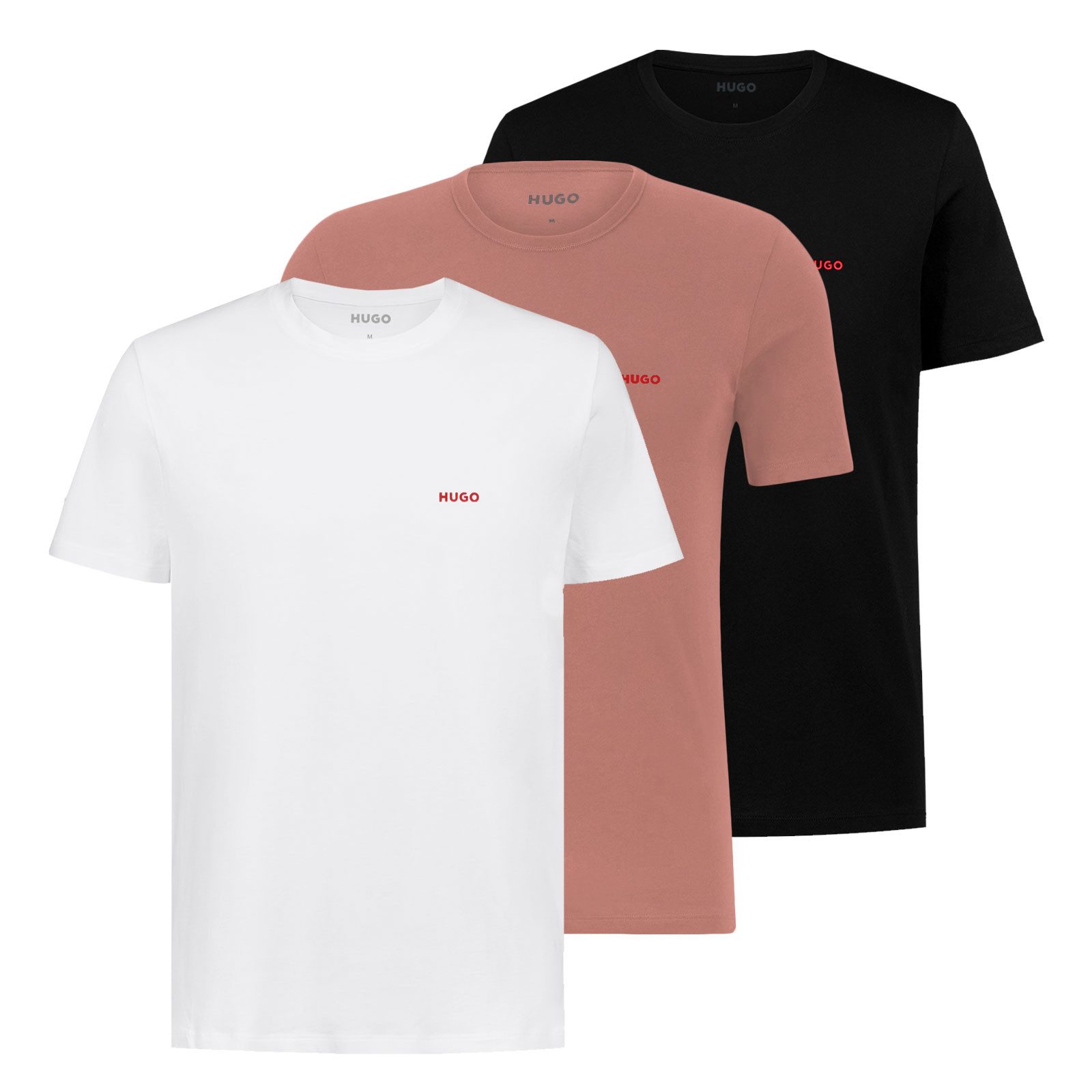 HUGO Unterziehshirt Crew-Neck T-Shirt (3-St., 3 Stück) mit Logo-Print günstig online kaufen