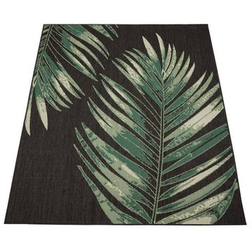Outdoorteppich Küche Boho Dschungel Palmenmotiv Teppich, Paco Home, rund, Höhe: 4 mm