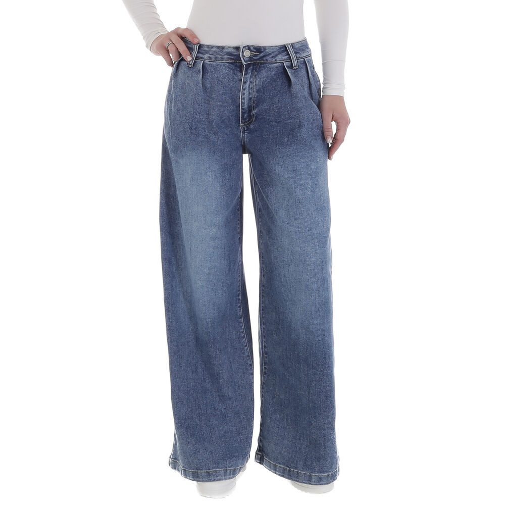 Ital-Design Weite Jeans Damen Freizeit (89550904) Used-Look Stretch High Wa günstig online kaufen