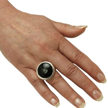 SKIELKA DESIGNSCHMUCK Silberring Onyx Ring 20 mm (Sterling Silber 925) (1-tlg), hochwertige Goldschmiedearbeit aus Deutschland