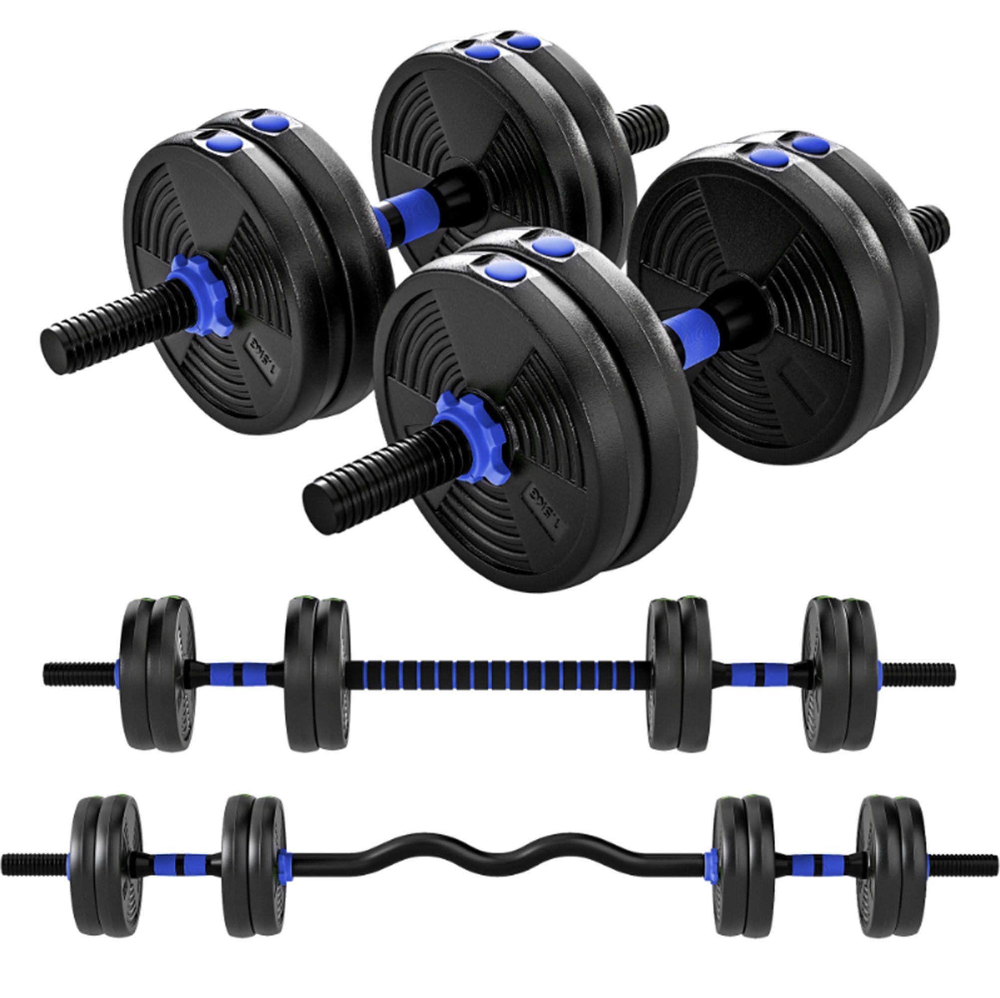 ibettertec Dumbbell Verstellbare Hanteln 10-40kg, 5-in-1 Set für Krafttraining, (Set, 10kg-40kg), Liegestützständer Dumbbell Set für Männer und Frauen Kettlebell