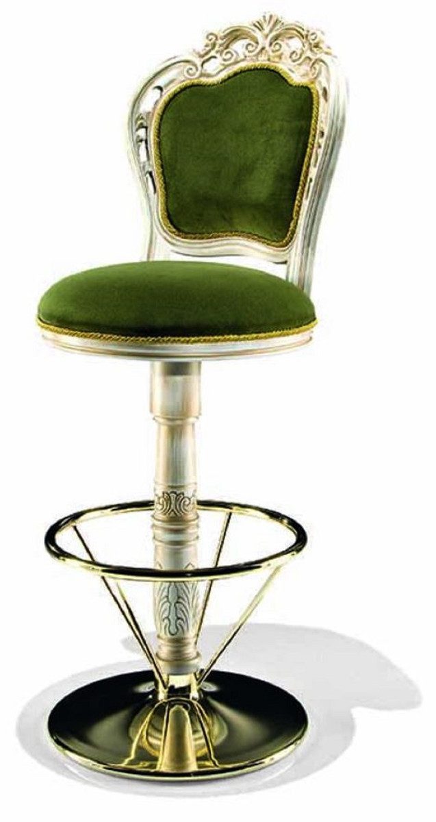 Barhocker Casa Padrino Luxus Barock Barstuhl Grün - Made in Italy