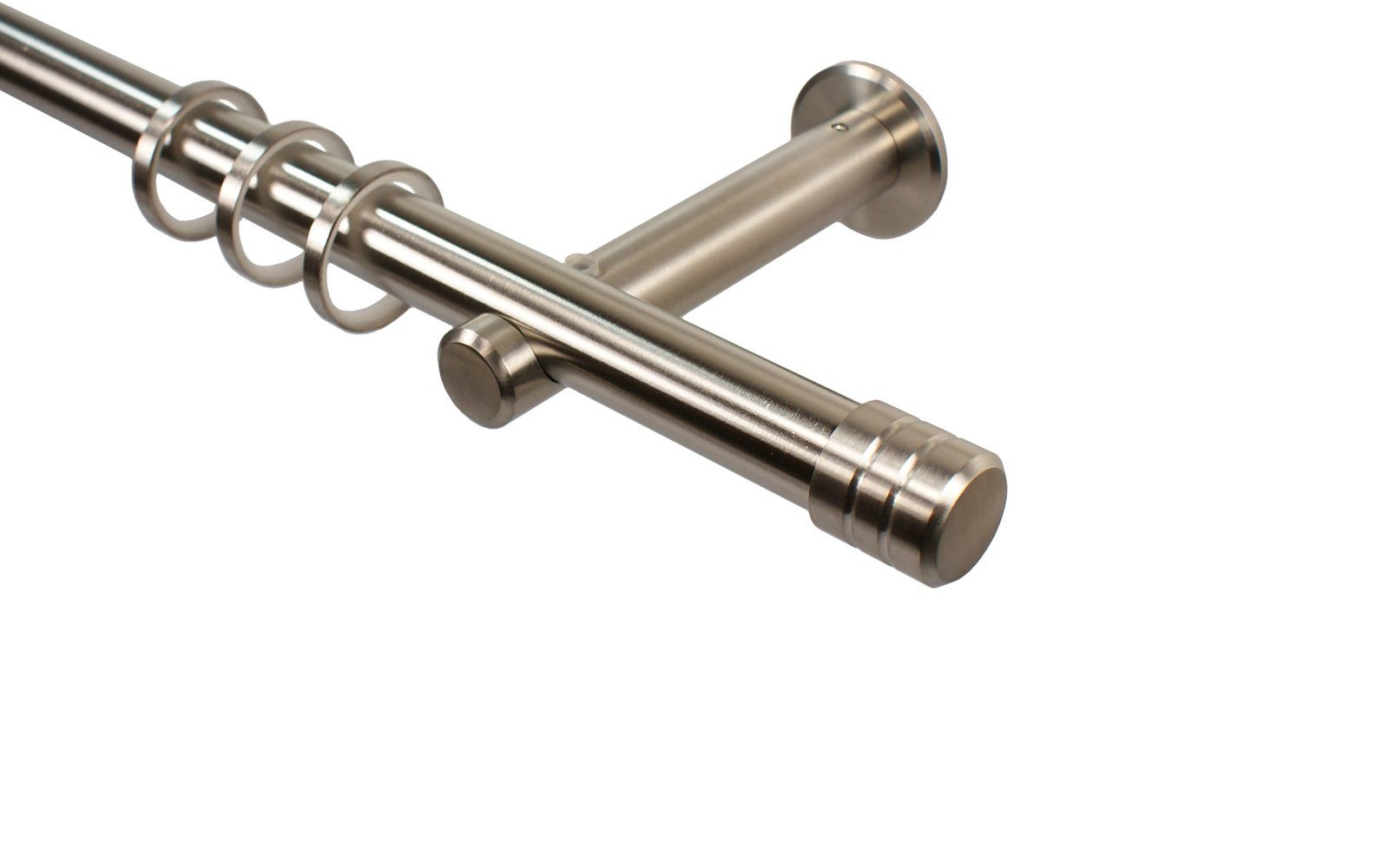 iso-design Gardinenstange Edelstahl 20 mm Wandmontage Endstück Rillenkappe, günstig online kaufen