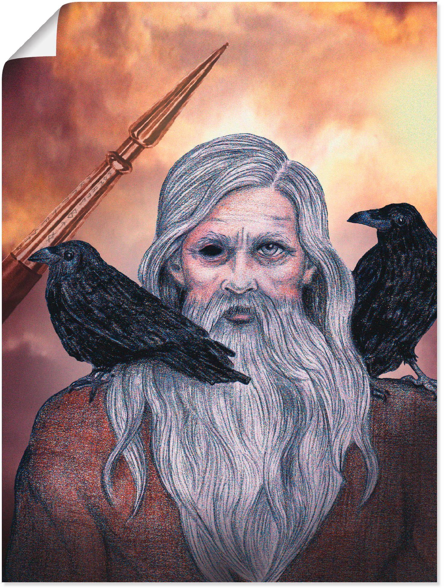 Artland Wandbild Odin, Götter (1 St), als Leinwandbild, Wandaufkleber oder Poster in versch. Größen