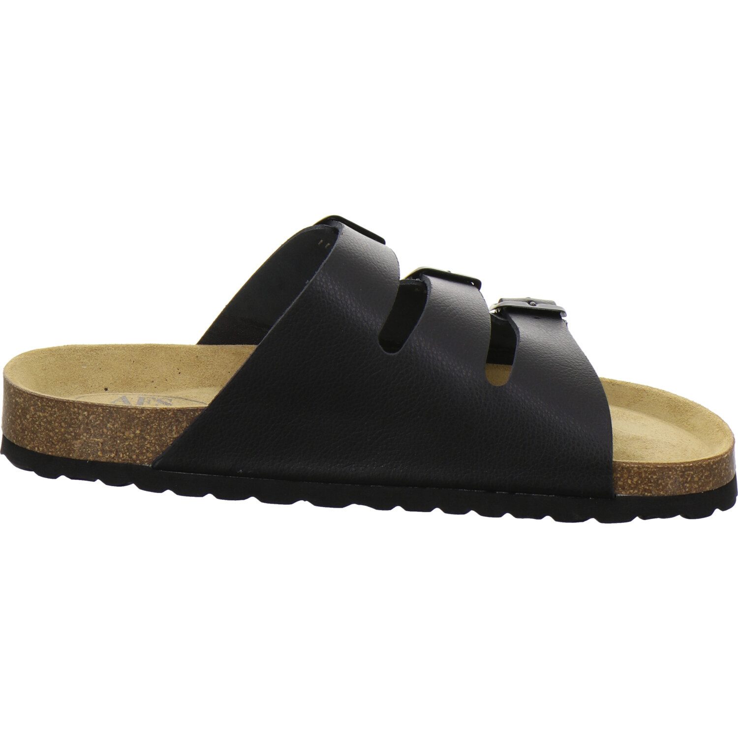 AFS-Schuhe 313323 Dreischnaller Pantolette für Herren mit Fußbett, bequeme Sandalen aus Leder
