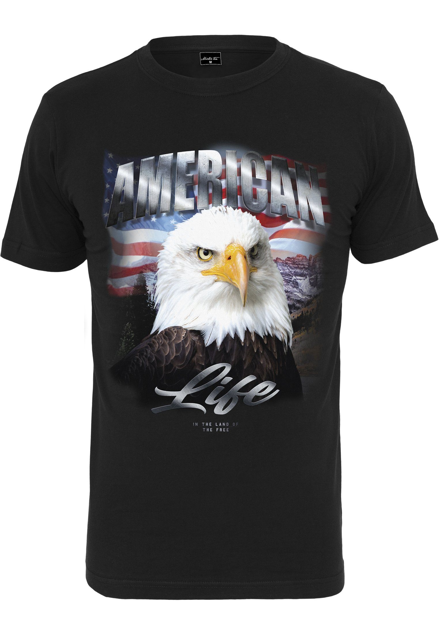 MisterTee T-Shirt Herren American Life Eagle Tee (1-tlg) black