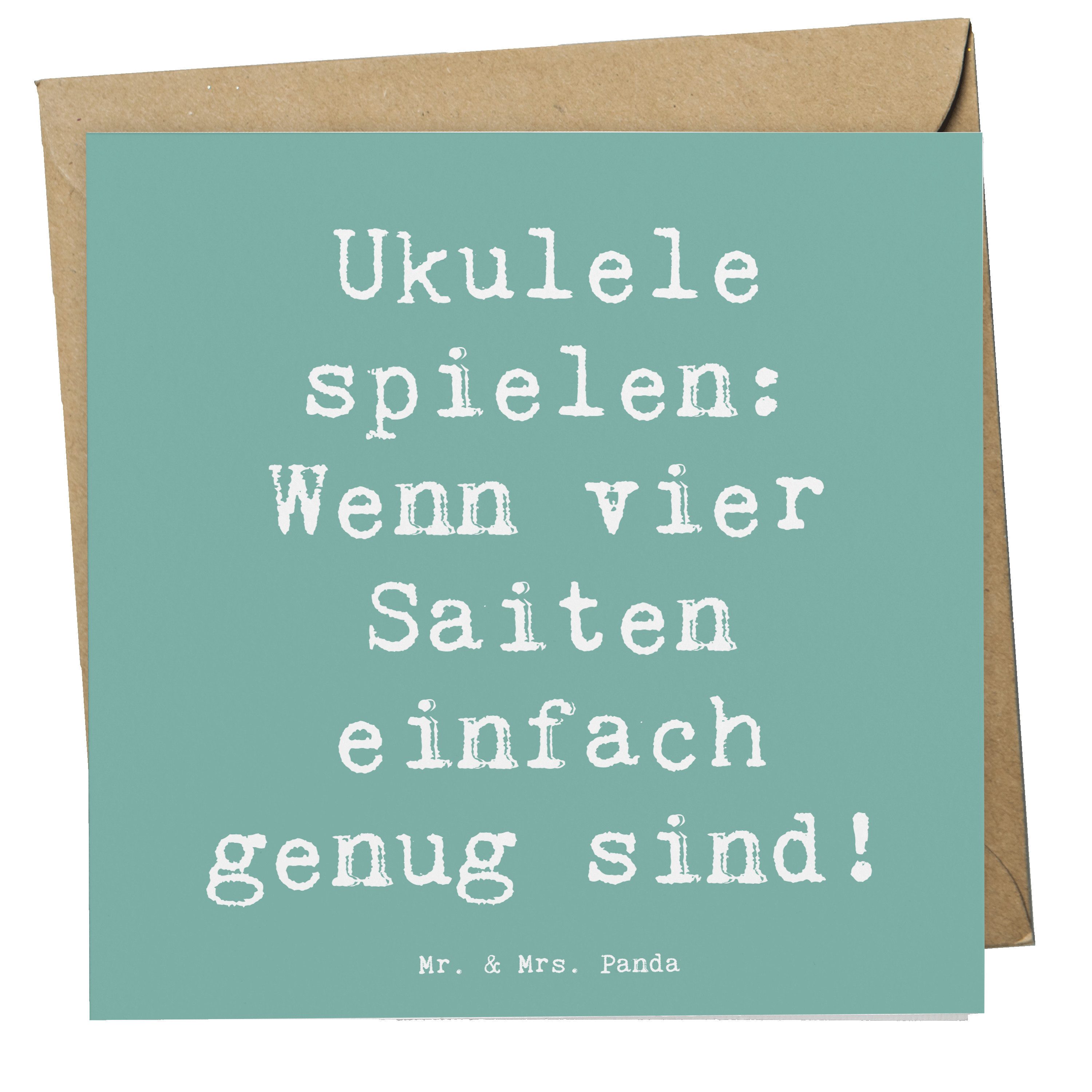 Grußkarte Ukulele Freude - Meeresbrise - Geschenk, vier Saiten, Hochwertige Gru