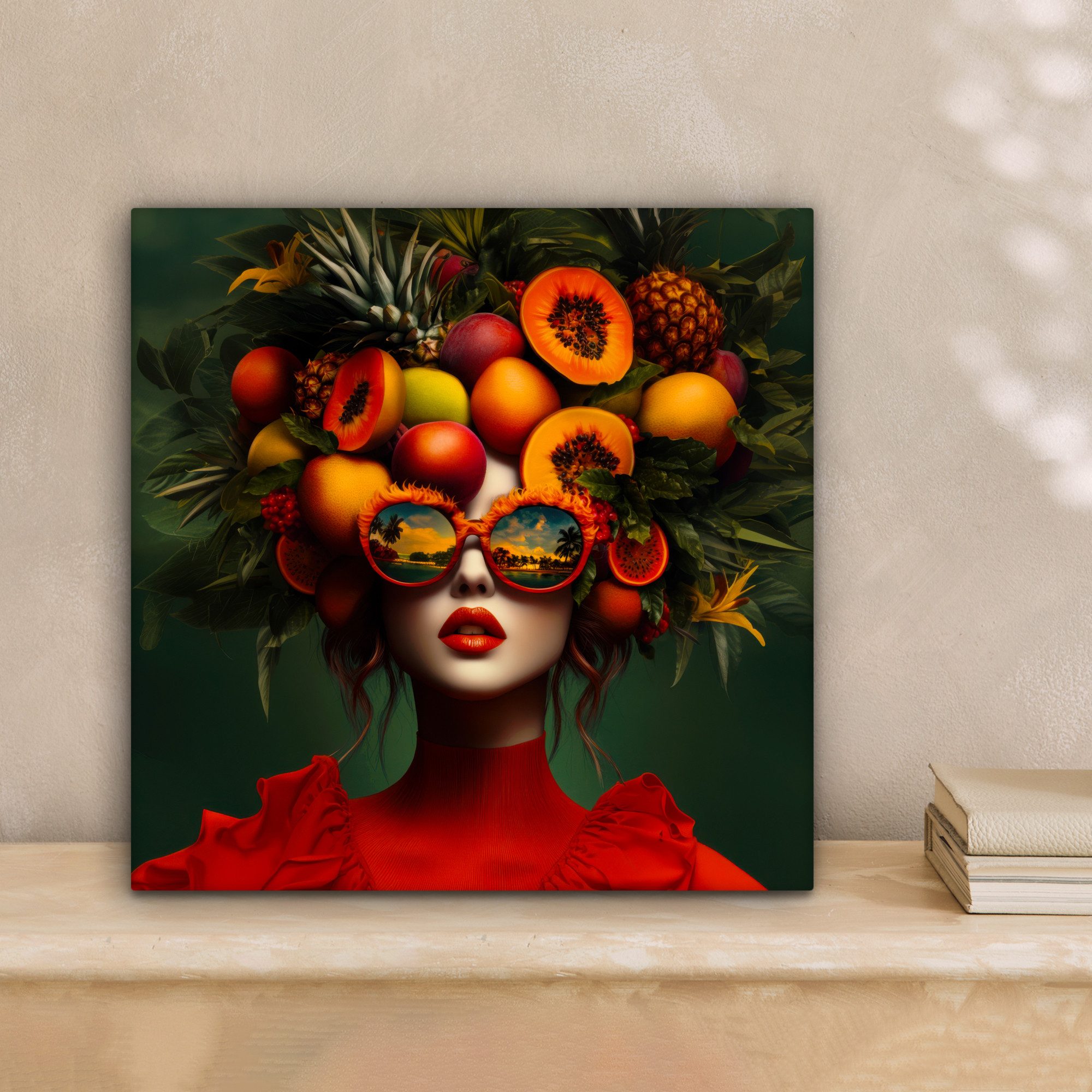 OneMillionCanvasses® Leinwandbild Frau - Früchte - günstig online kaufen