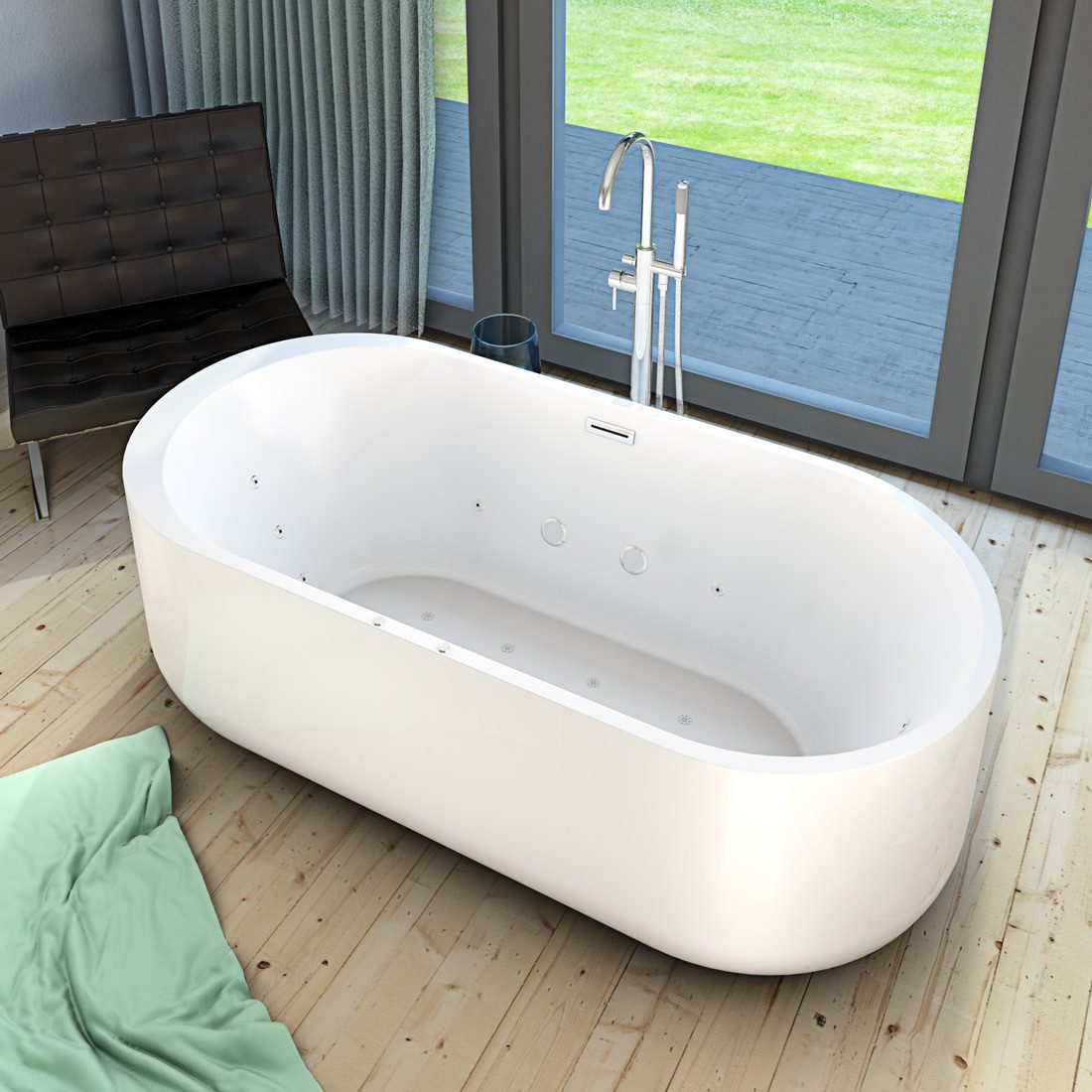 AcquaVapore Whirlpool-Badewanne freistehender Whirlpool F26 170x80cm günstig online kaufen