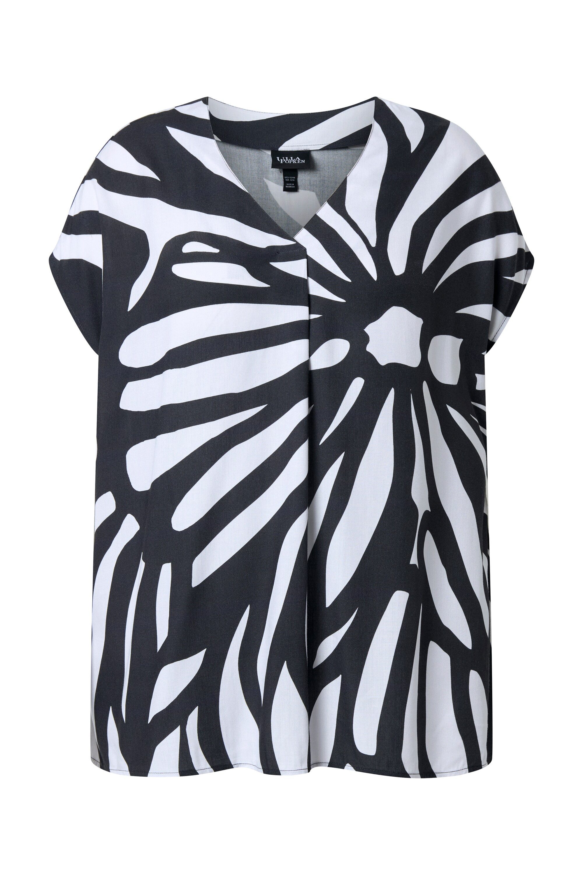 Ulla Popken Tunika Tunika Limetten Oversized V-Ausschnitt Halbarm