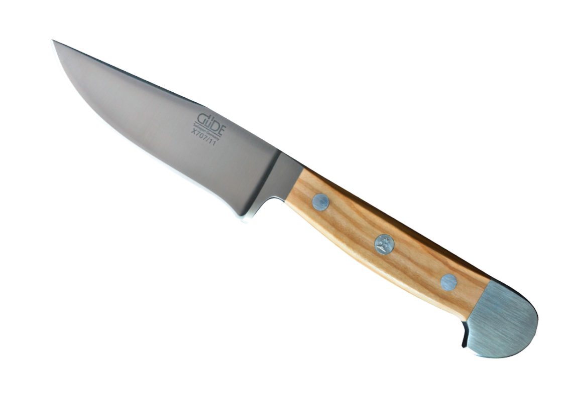Güde Messer Olive, No. Doppelkropf, Solingen X707/11 Survival - Knife Olive 5250/11 Serie Alpha mit geschmiedet, incl. Jagdnicker, Lederscheide Griff