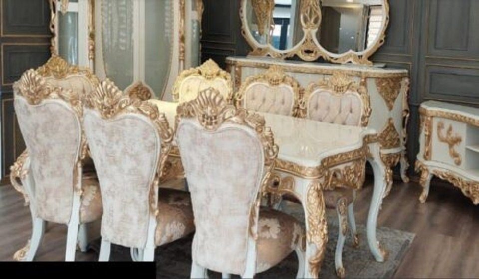 JVmoebel Esszimmerstuhl, Set Esszimmer Stuhl Gruppe Stühle Holz Luxus Ess Barock Garnitur Möbel