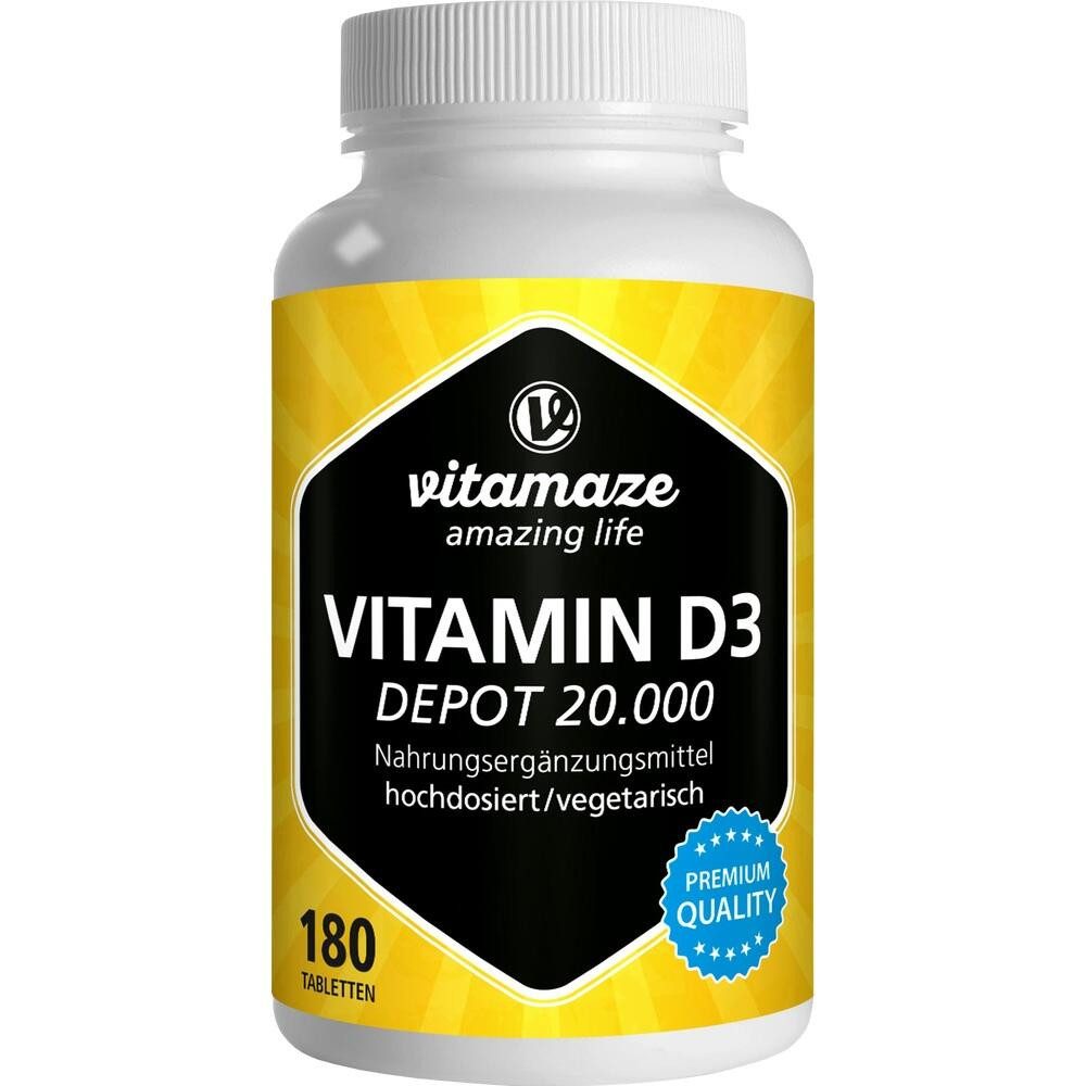 Vitamaze VITAMIN D3 20.000 I.E. Depot hochdosiert Tabletten Tabletten, 180 St.