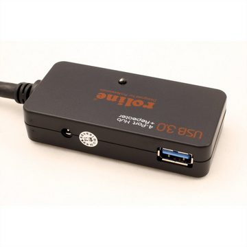 ROLINE USB 3.2 Gen 1 4-Port Hub mit Repeater Computer-Adapter, 1000.0 cm