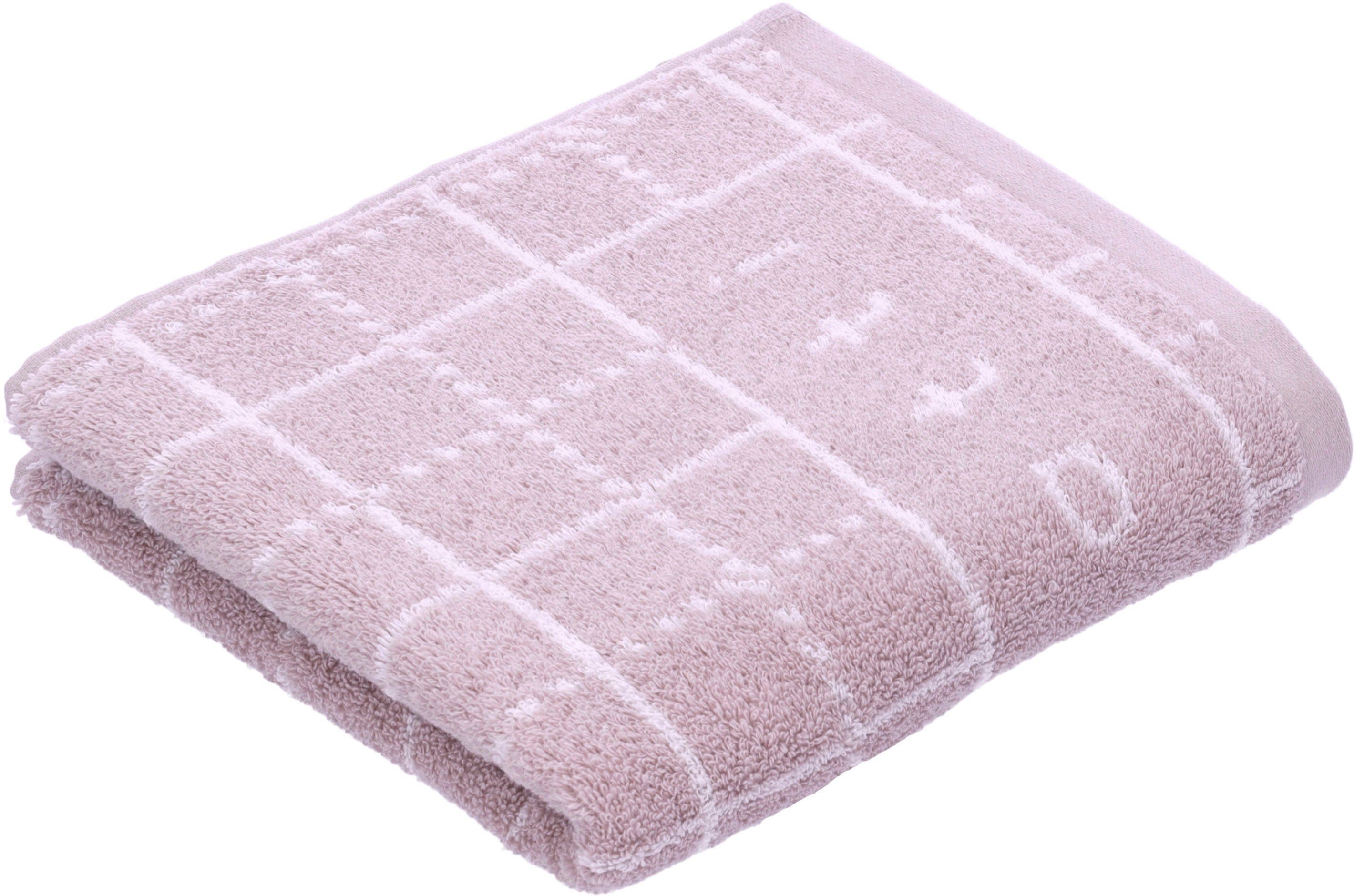 bugatti Handtuch Perezzi, Walkfrottier (1-St), Jacquard in smartem Karolook sea lavender