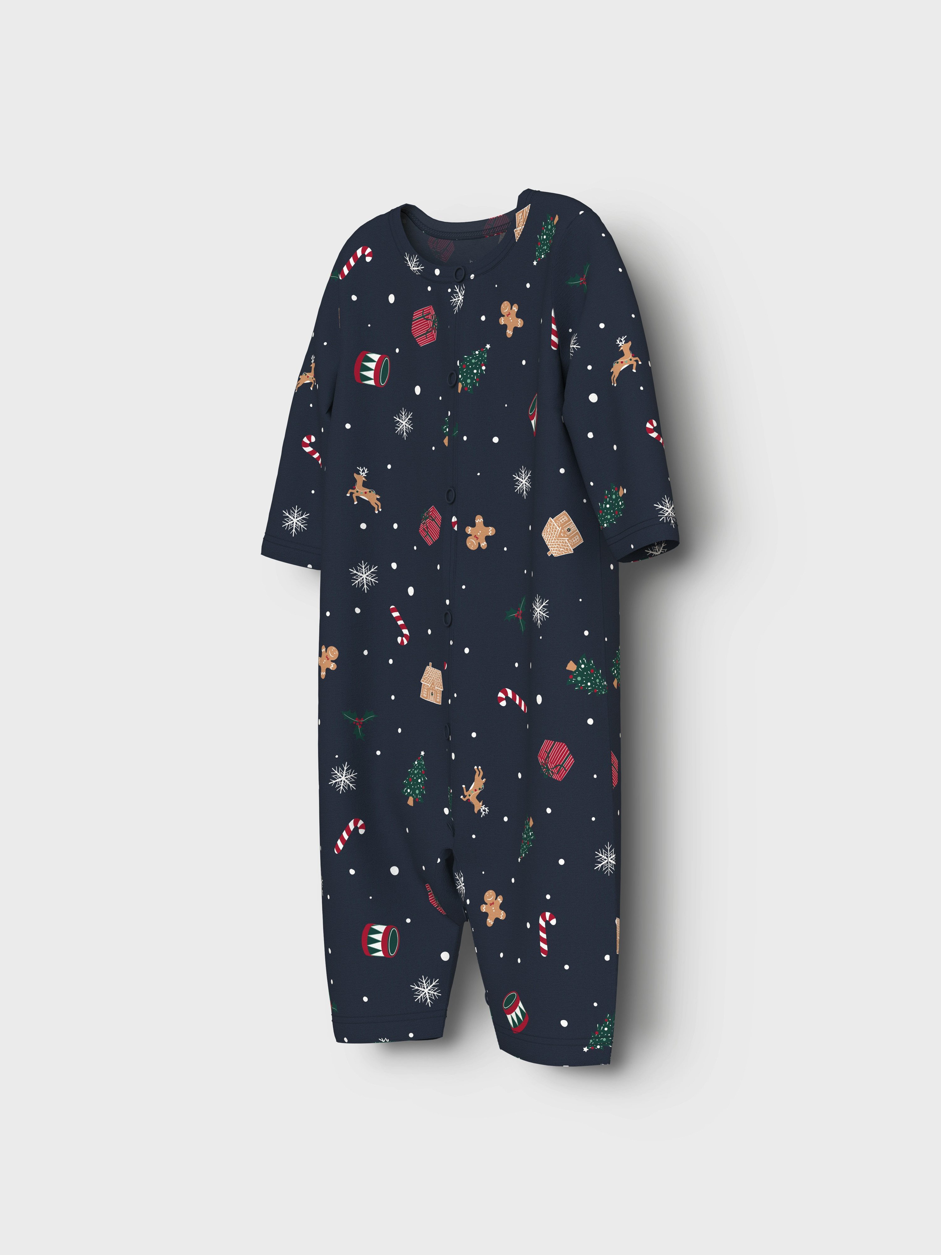 Name It Strampler NBNVISMAS LS NIGHTSUIT mit Weihnachtsmotiv