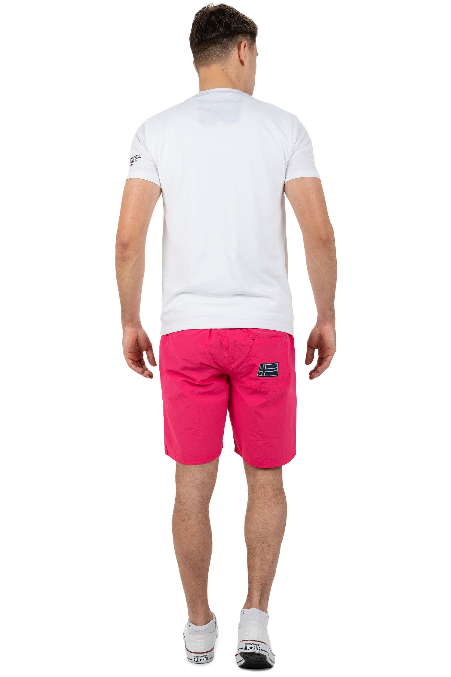 mit besonderem Men Herren (1-St) Badeshorts Look Badehose pink Norway baqweenishi Geo