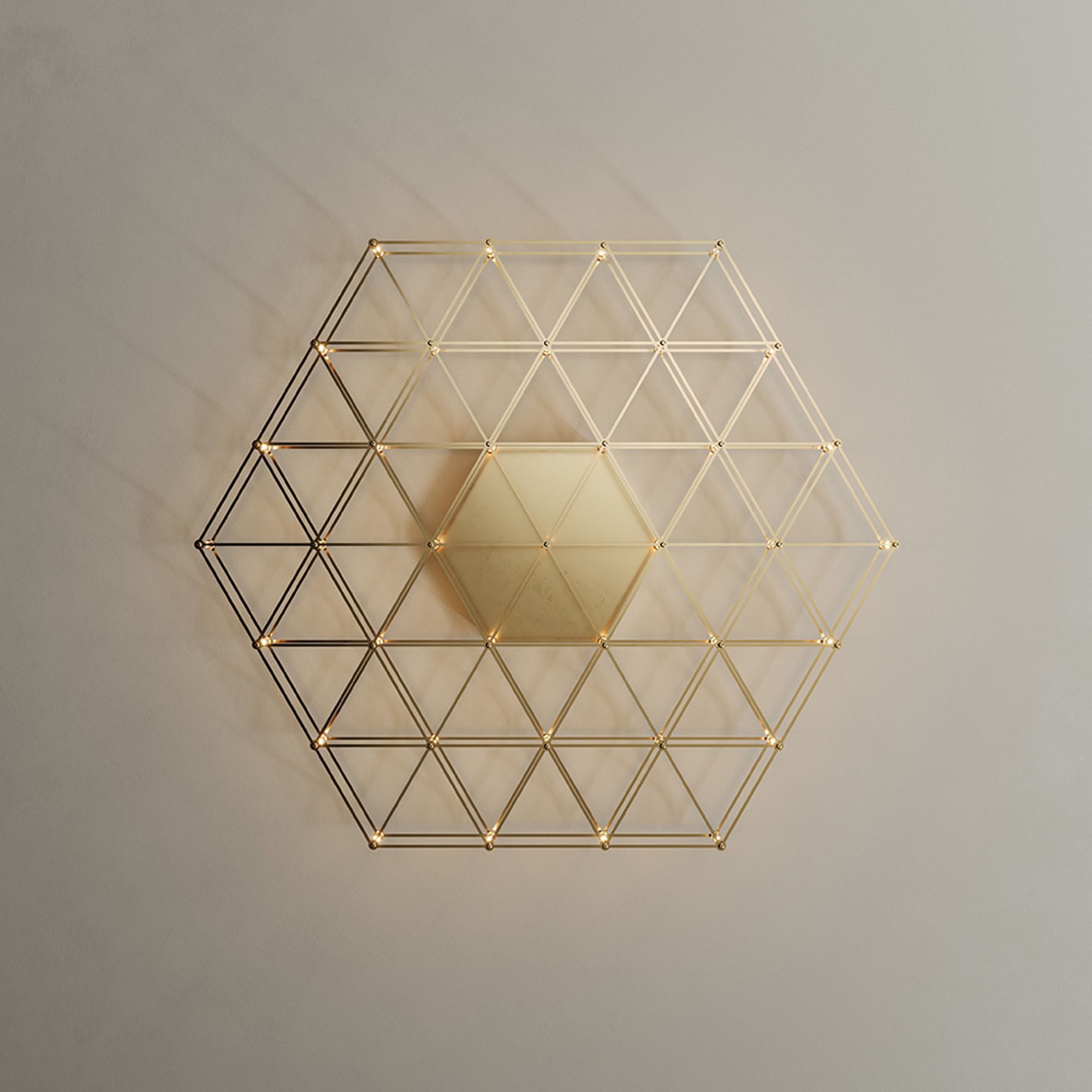 s.luce Deckenleuchte Atom eckige LED Effekt Wand- & Deckenleuchte Goldfarben, Warmweiß