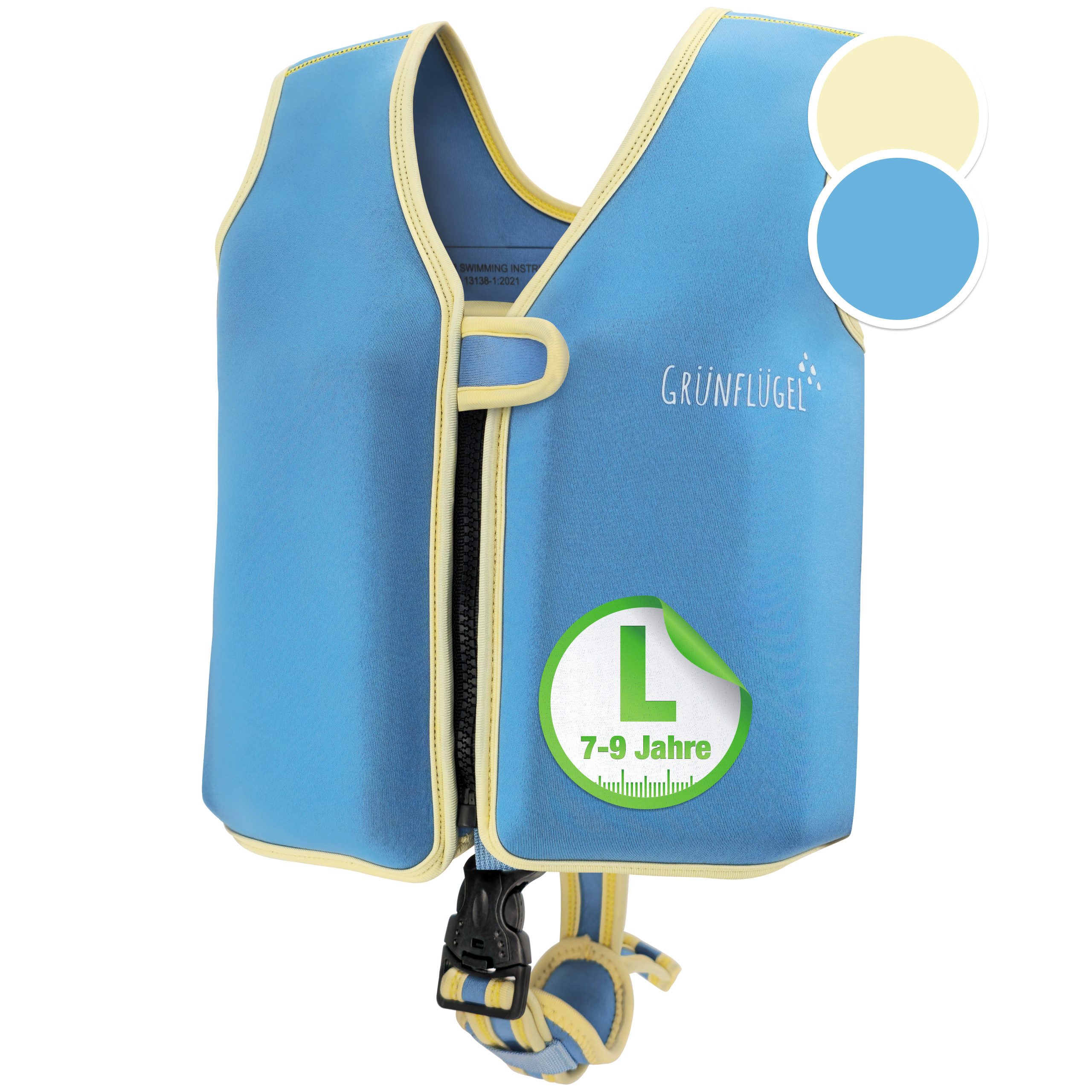 Schwimmweste Neopren für Kinder - Blau & Gelb - Gr. S/M/L (86-116) - Hautfreundlich