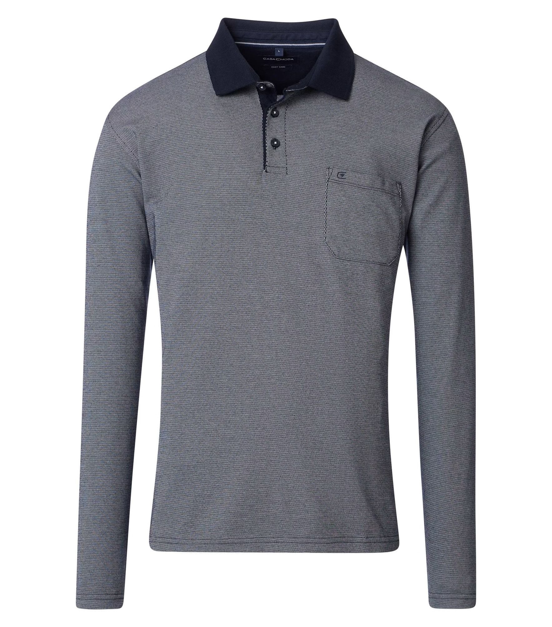 CASAMODA Langarmshirt Polo-Shirt unifarben günstig online kaufen